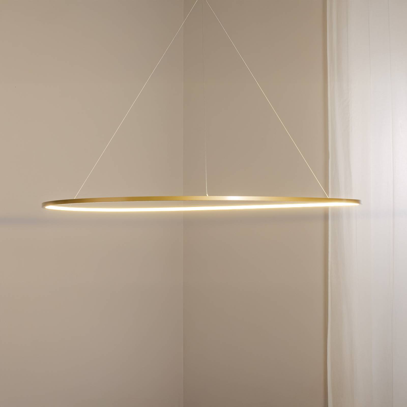 LED-Hängelampe Saturno, Ø 120 cm, goldfarben, 1-fl., 4.000 K günstig online kaufen