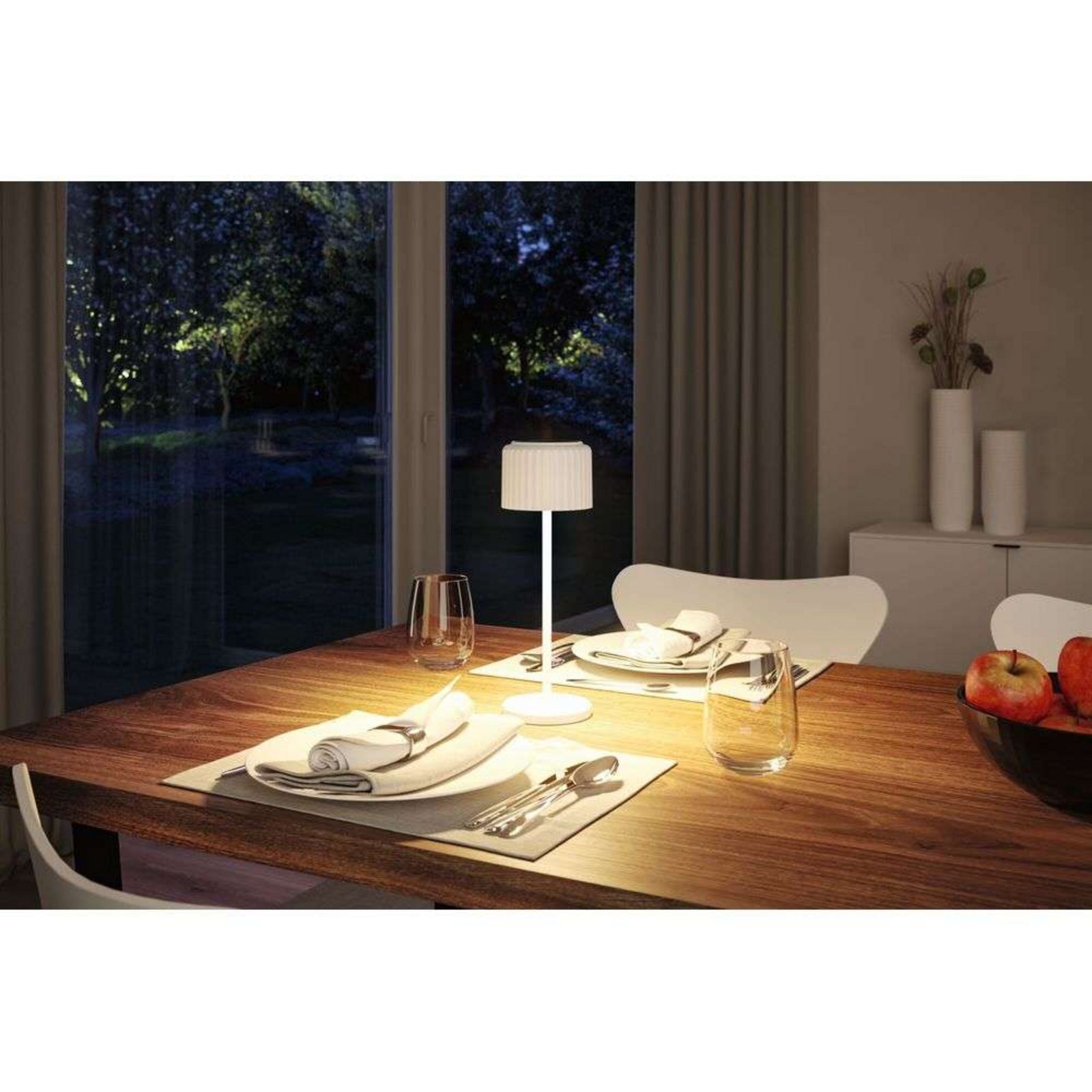 Else Pannello Solare Lampada da Tavolo w/USB-C Dim. IP44 Bianco - Paulmann