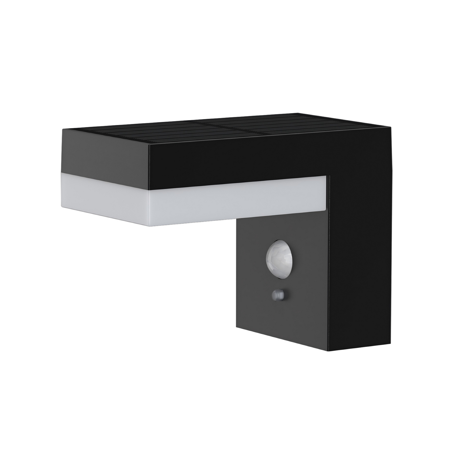 Cenova LED solar wall lamp, black, width 16 cm, sensor