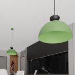 Lampa wisząca Lunaro, zielona, Ø 40 cm, metal