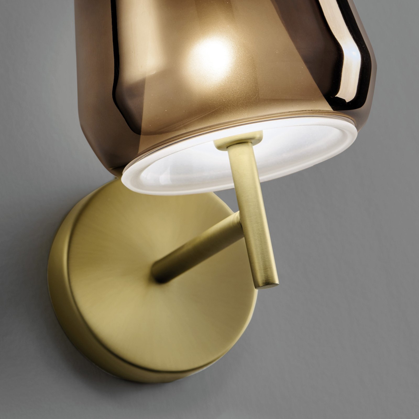 X-Ray wall light, bronze/gold-coloured, height 29 cm, glass