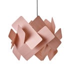 LZF Pendellampe Escape, hellrosa/nickelfarben, Ø 30 cm, Holz