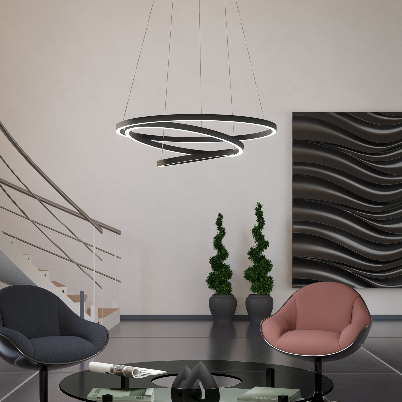 EGLO connect Lobinero-Z LED-Hängelampe, schwarz EGLO connect Lobinero-Z LED-Hängelampe, schwarz