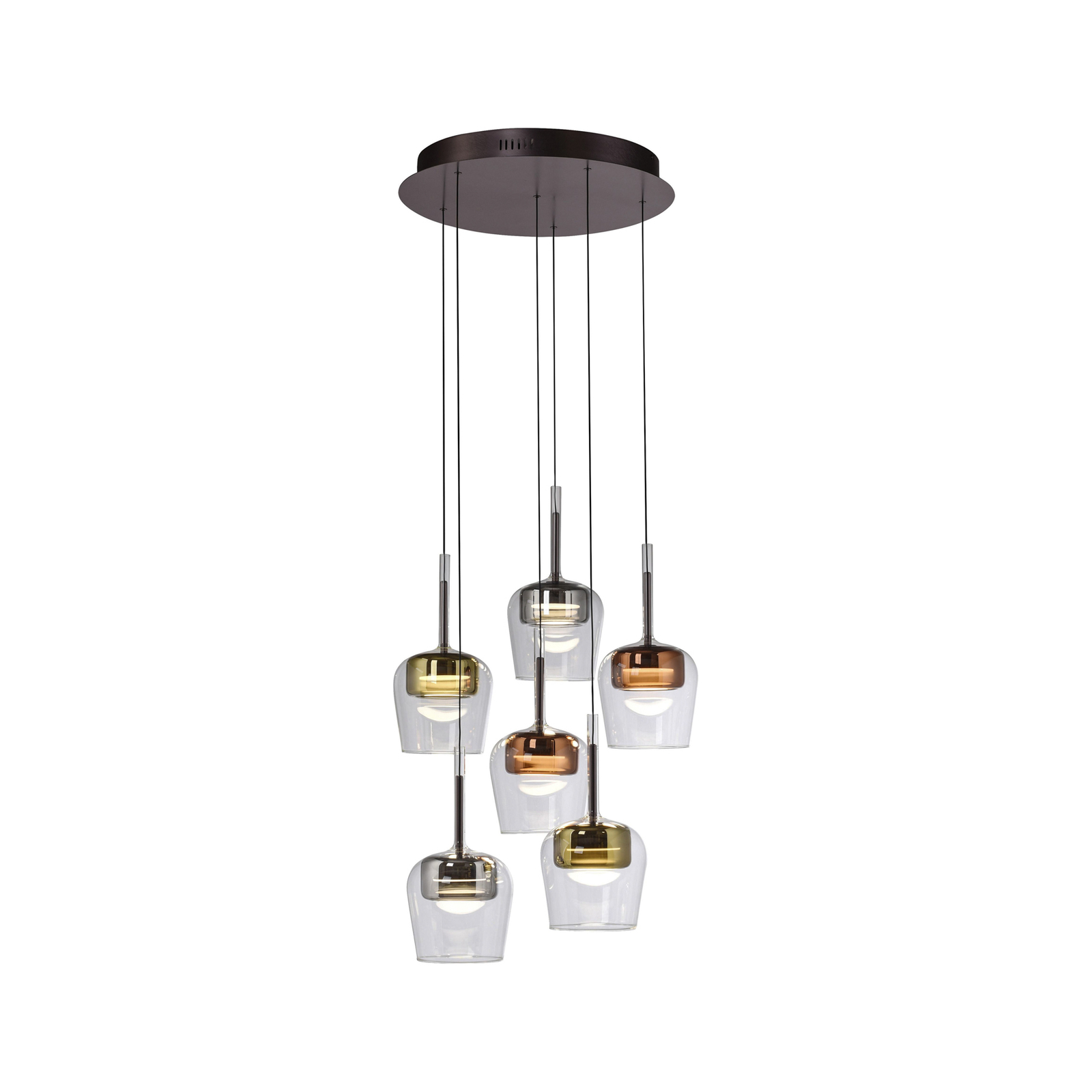 Paul Neuhaus SMART+ hanglamp Q-Kon meerkleurig 6-lamps