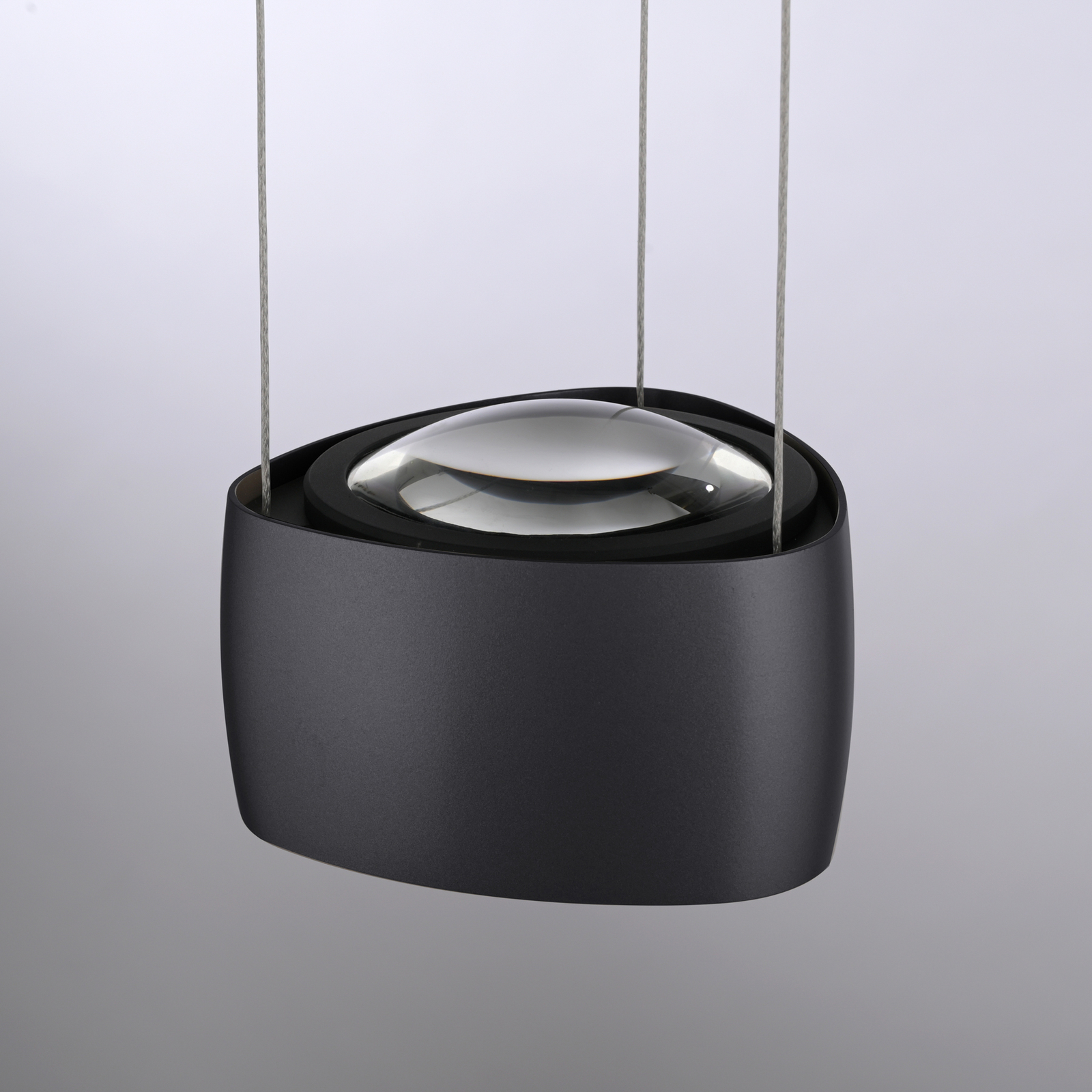 Lámpara colgante LED Paul Neuhaus Q-Stretto, negra, Ø 14,5 cm