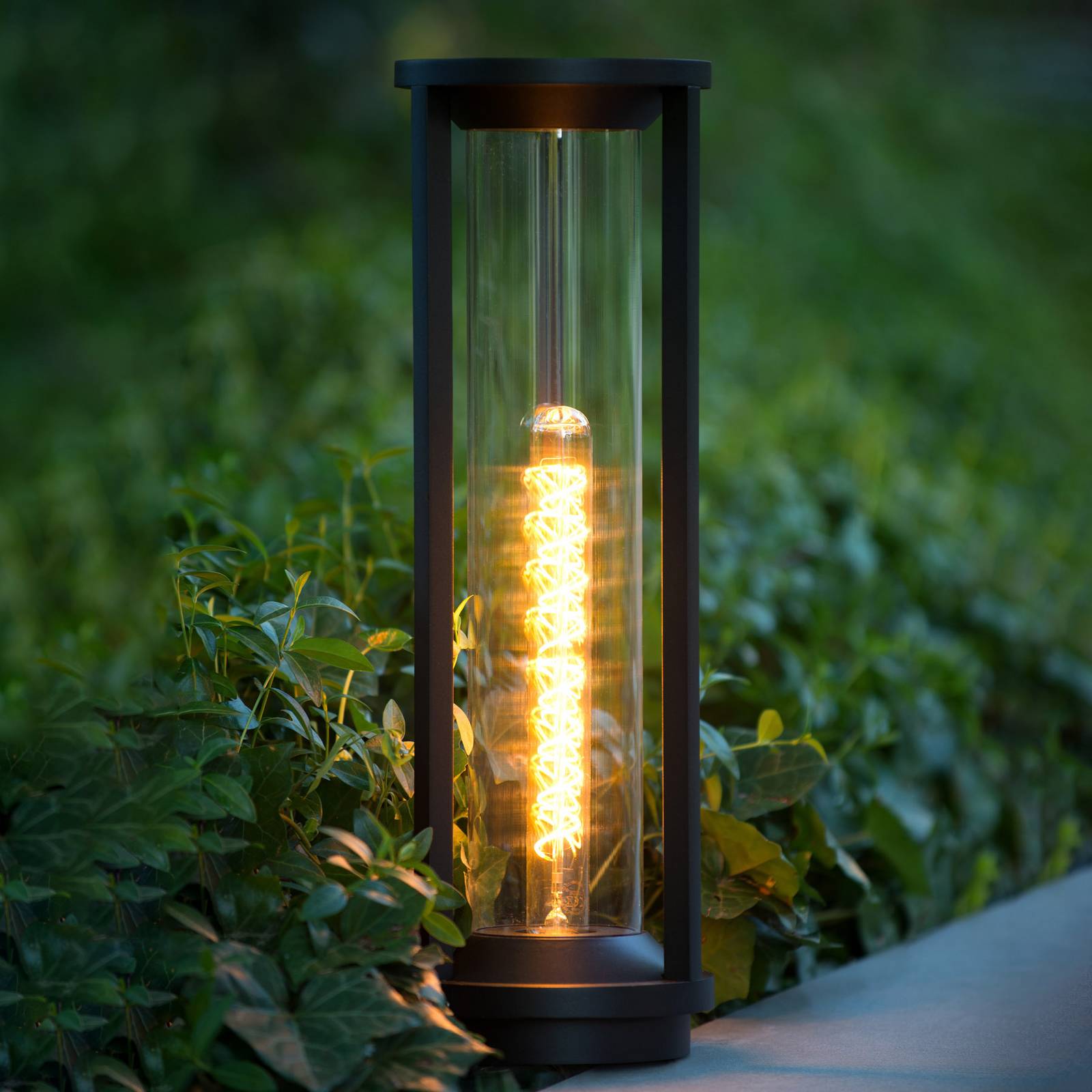 Lucide sokkellamp Cadix van drukgegoten aluminium 50 cm, aluminium, pvc, E27, 15 W, H: cm