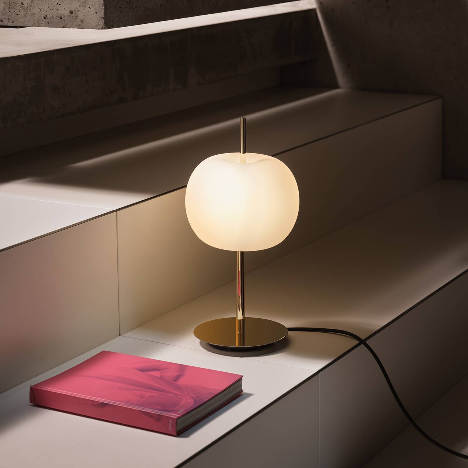 kdln LED-Tischleuchte KUSHI, messing, Höhe 32 cm, Dimmer CCT günstig online kaufen