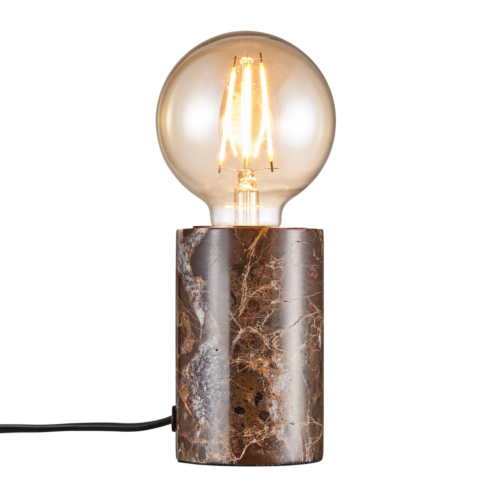 Nordlux Siv bordlampe med marmorcylinder brun