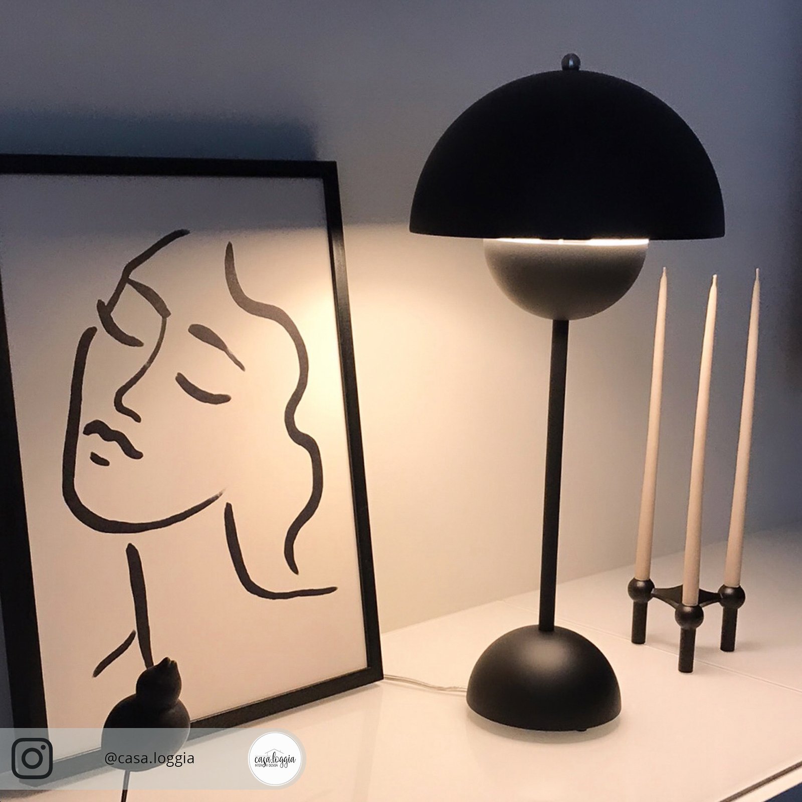 Flowerpot VP3 pöytävalaisin Matt Black - &Tradition