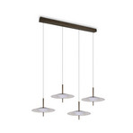 LED piekaramā lampa „Amalo“, platīna krāsā, garums 146 cm, CCT, 4 spuldzes.