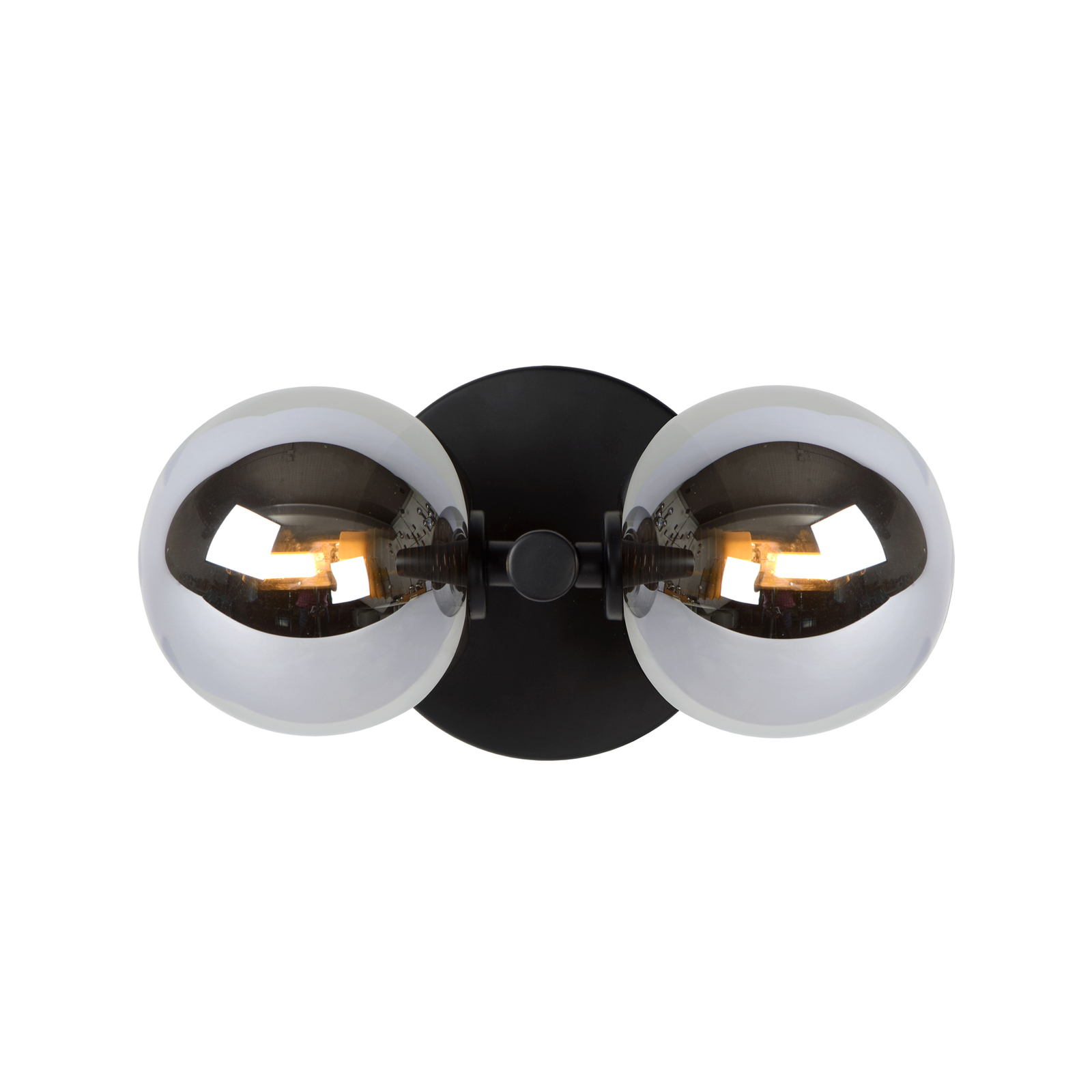 Vegglampe Tycho, 2 lyskilder, svart/røykgrå
