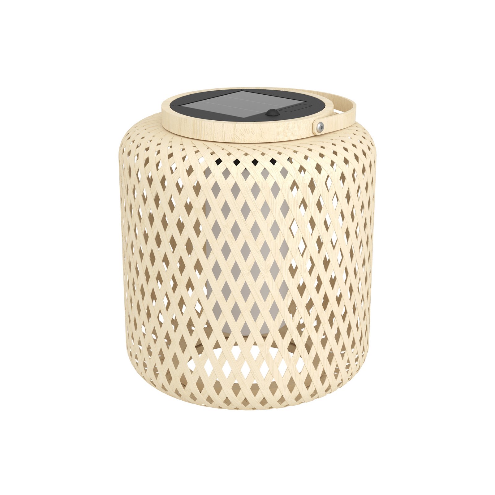 LED-lykt Marliano, lys tre, tre