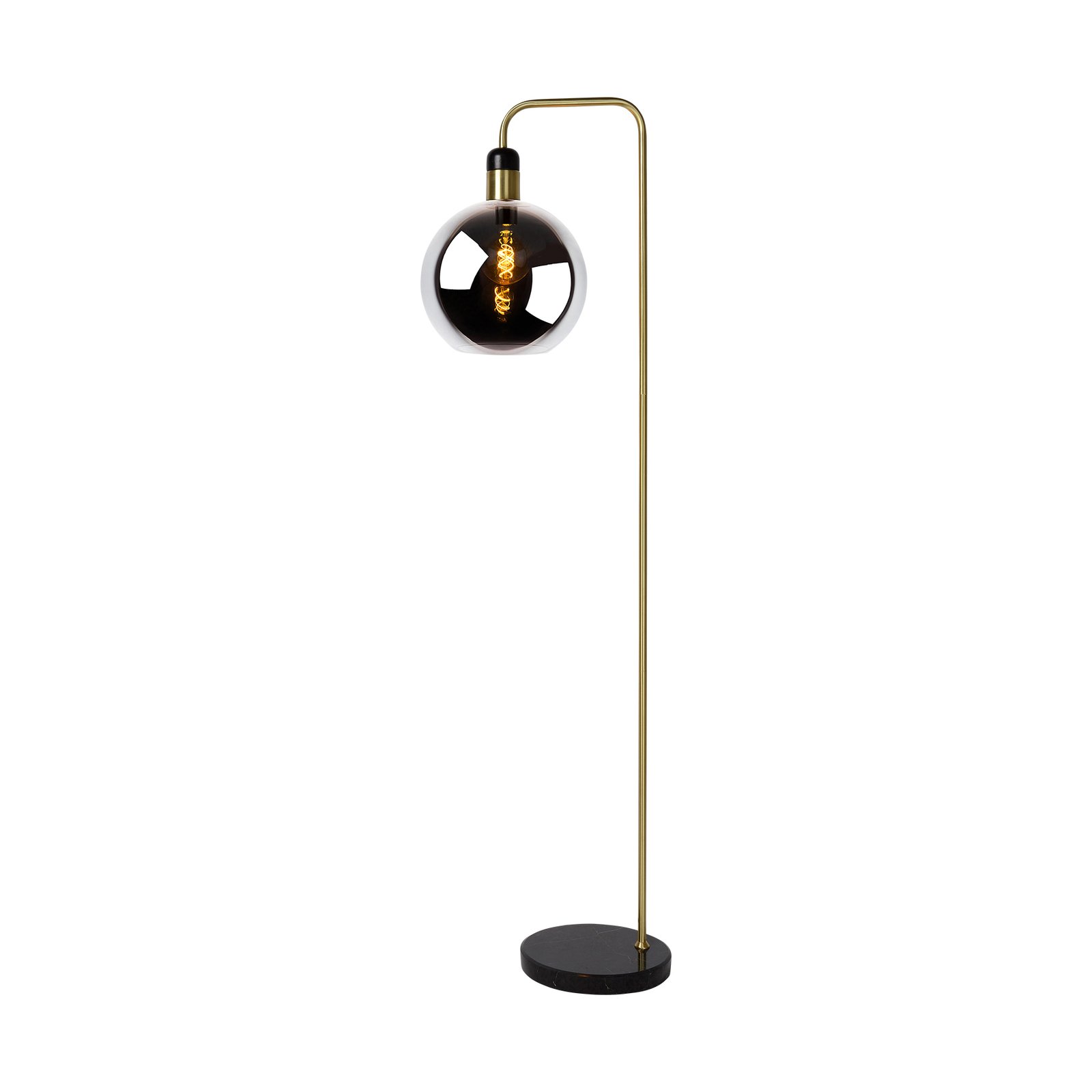 Julius floor lamp with marble base, black/gold