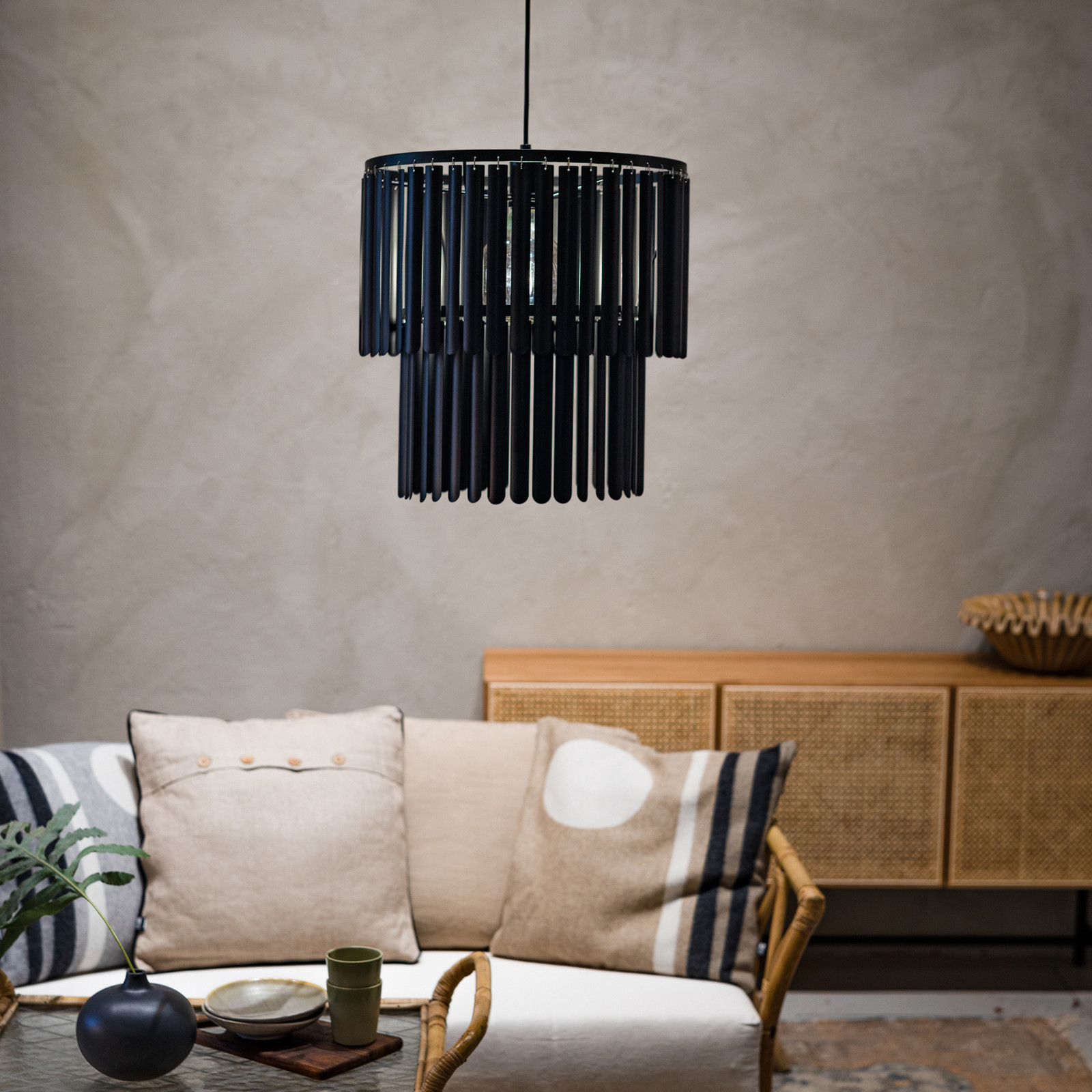 Markslöjd Viento lampă suspendată din metal negru mat - Camera de zi / sufragerie - modern