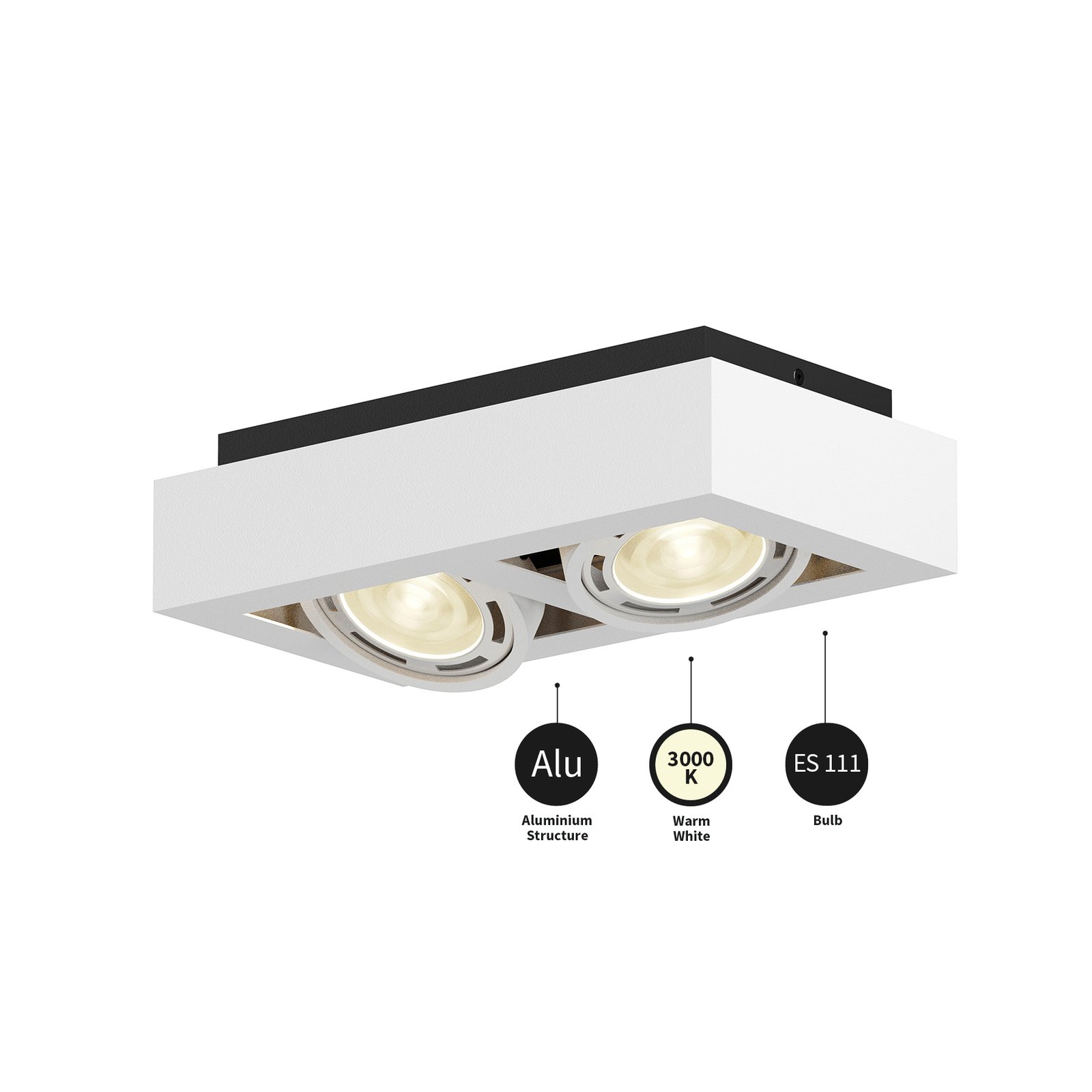 Ronka 2 Ceiling Lamp White - Arcchio