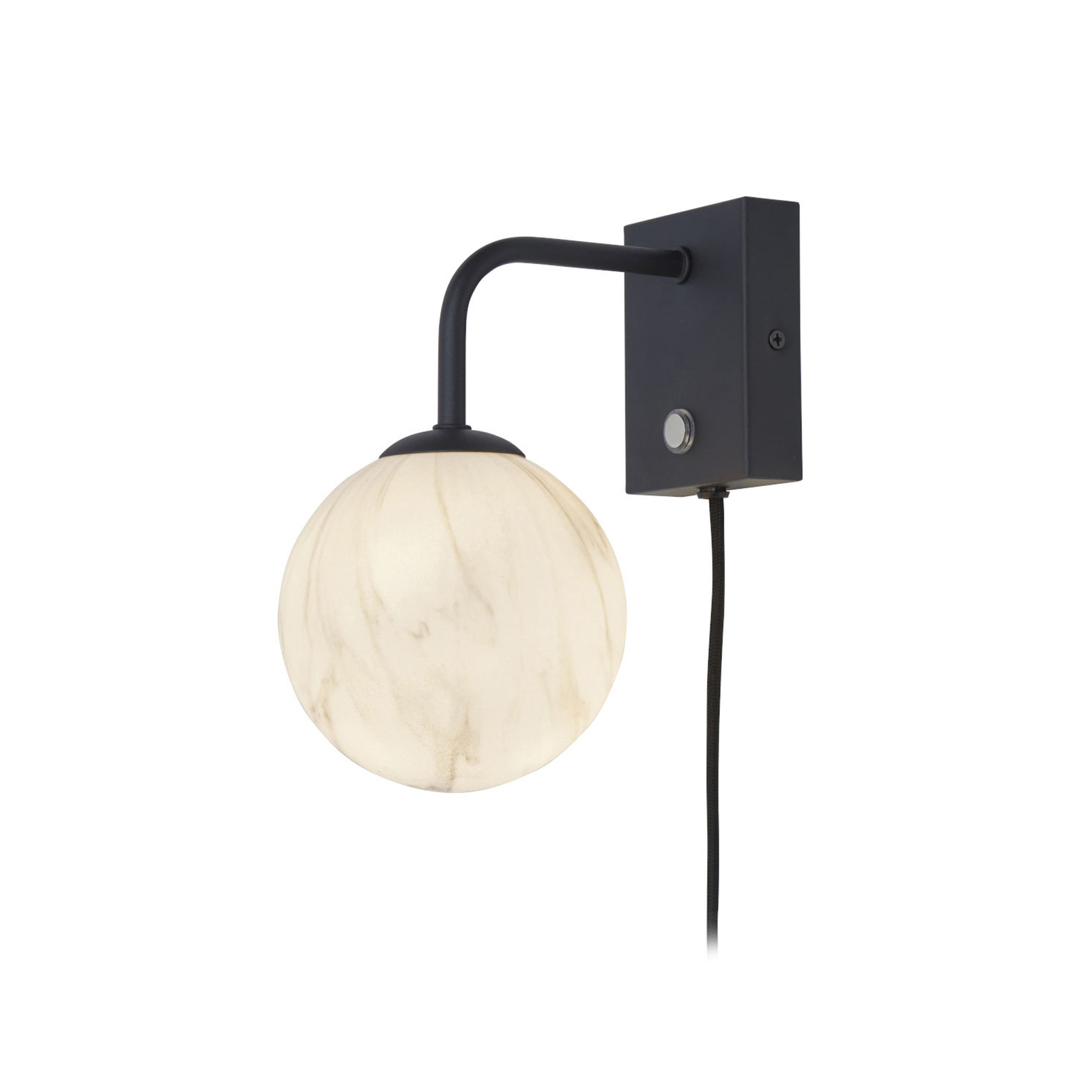 It’s about RoMi Carrara wall lamp, black/marble