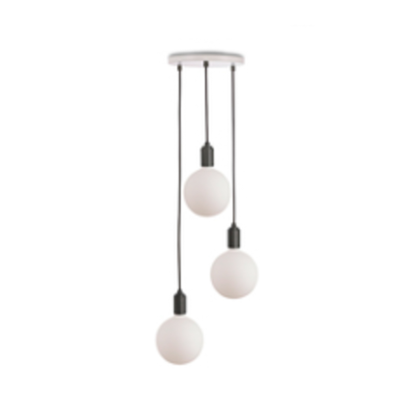 Tala hanging light Triple Pendant round, E27 opal, white/graphite