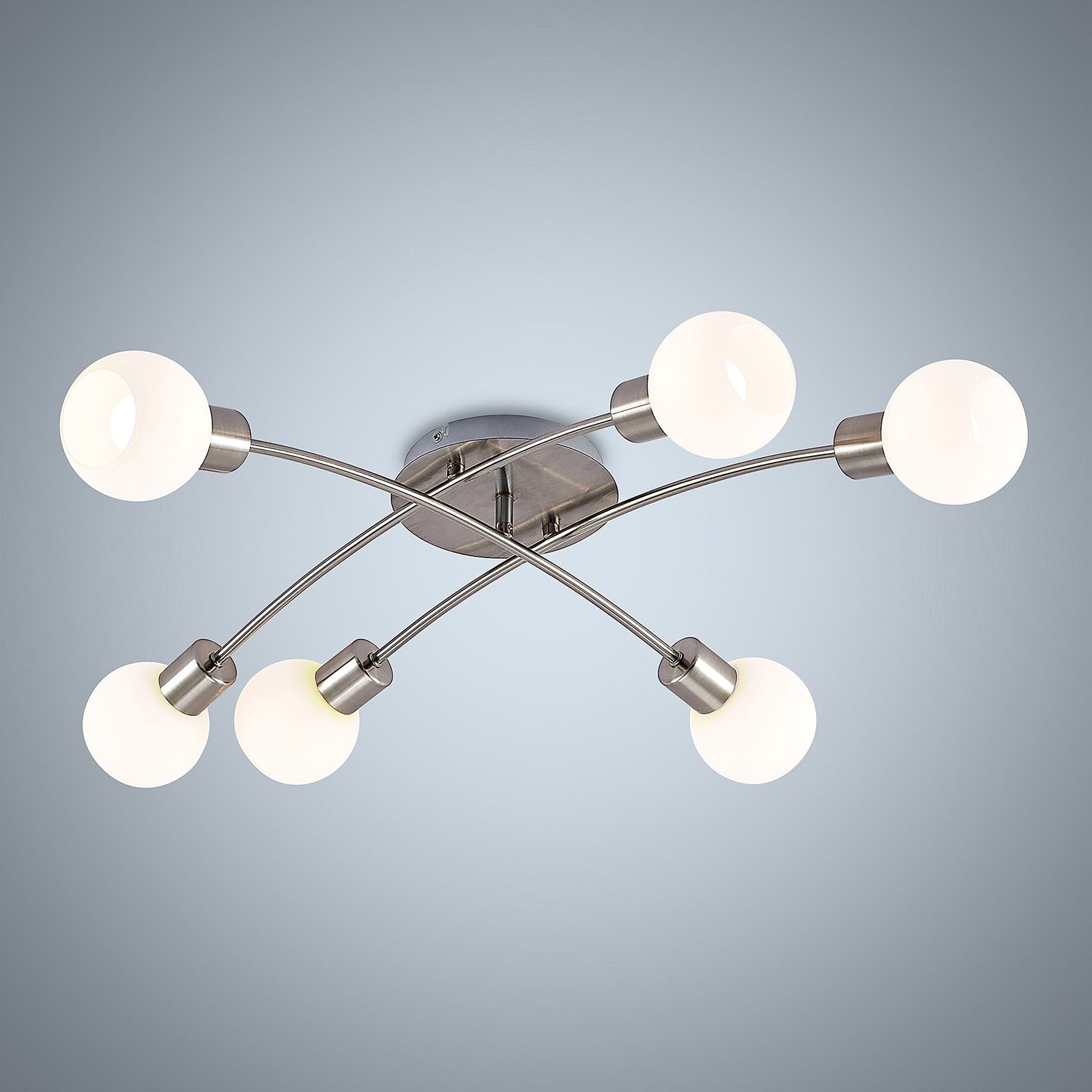 Agmar 6 Ceiling Lamp Nickel - Lindby