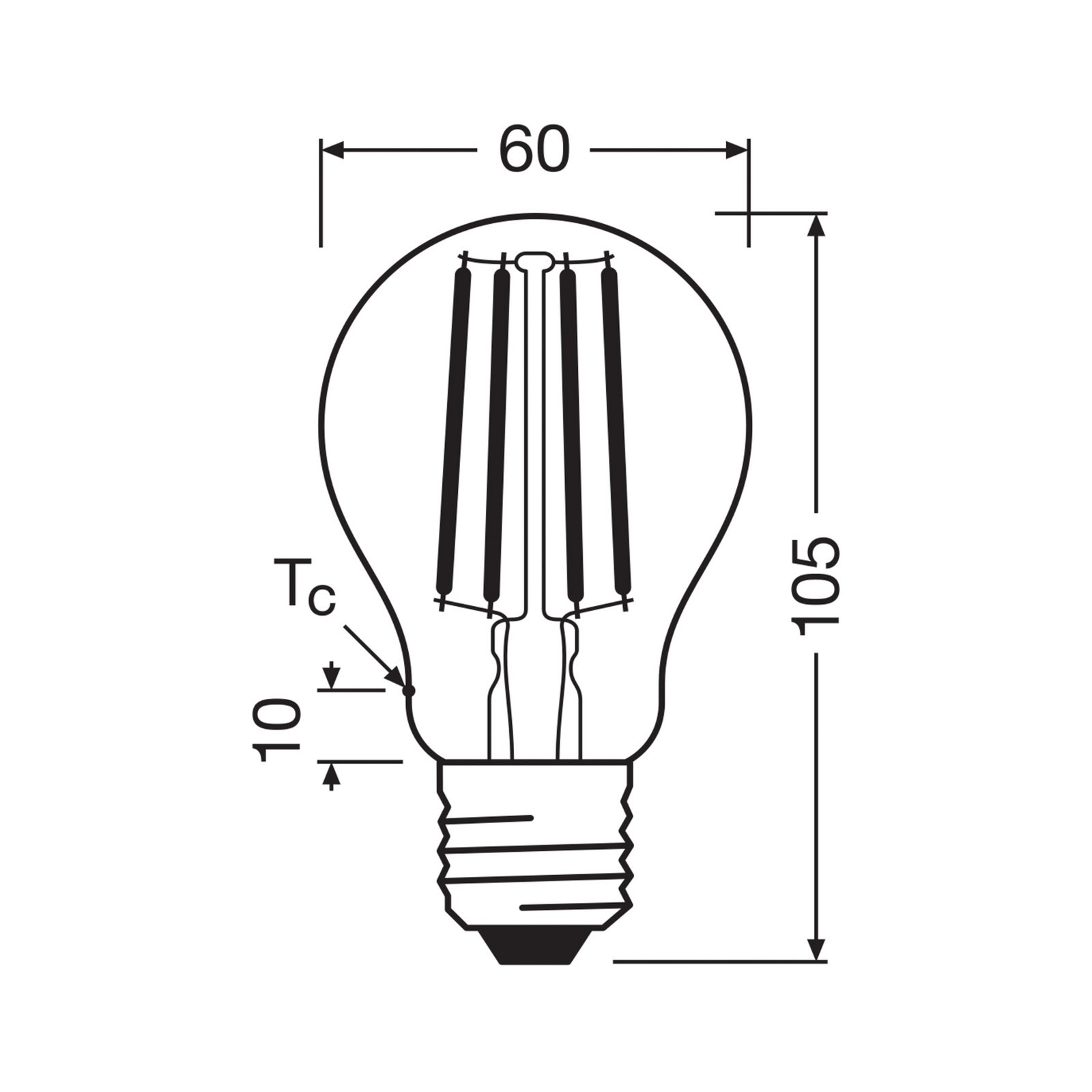 Żarówka LED OSRAM Filament E27 3,8W 827 E27 A 3-pack