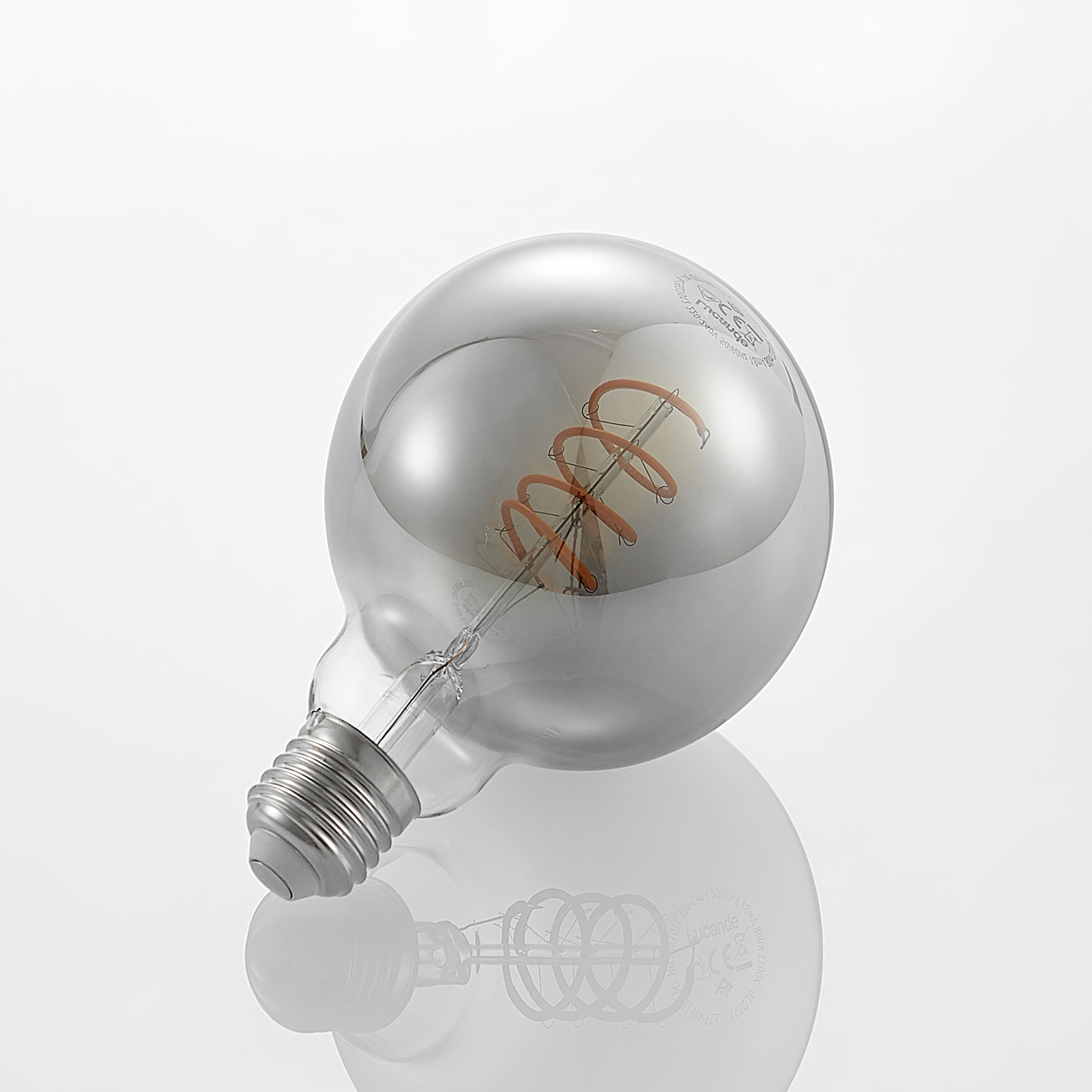 Bombilla LED 4W Smoke G95 Regulable E27 - Lucande