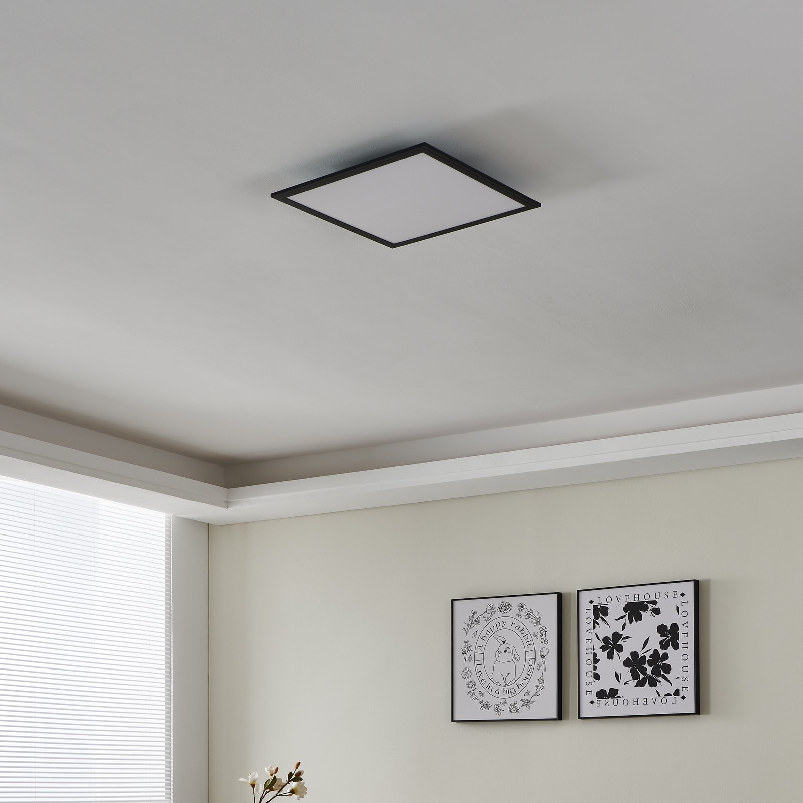 EGLO connect CCT griestu lampa 45x45cm melna EGLO connect CCT griestu lampa 45x45cm melna