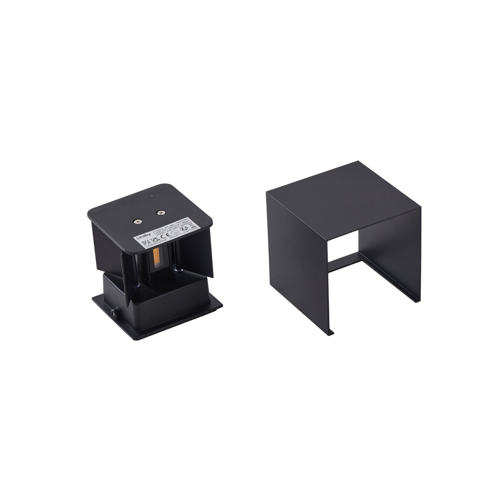Nivar Square LED Outdoor Wall Lamp Black - Lindby
