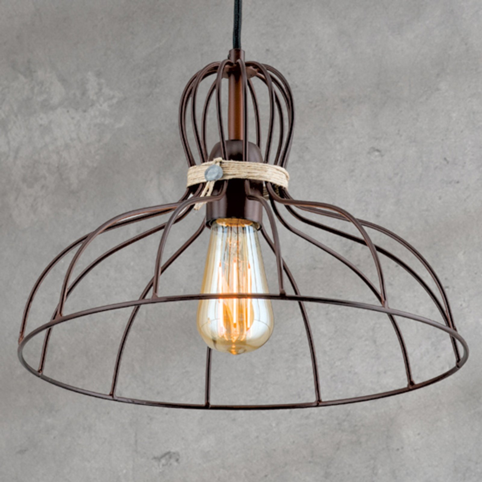 Orion Hanging lamp Dilip with vintage charm, for Living / Dining Room, metal, fabric, E27, 60 W, energy efficiency: A++, H: 25 cm