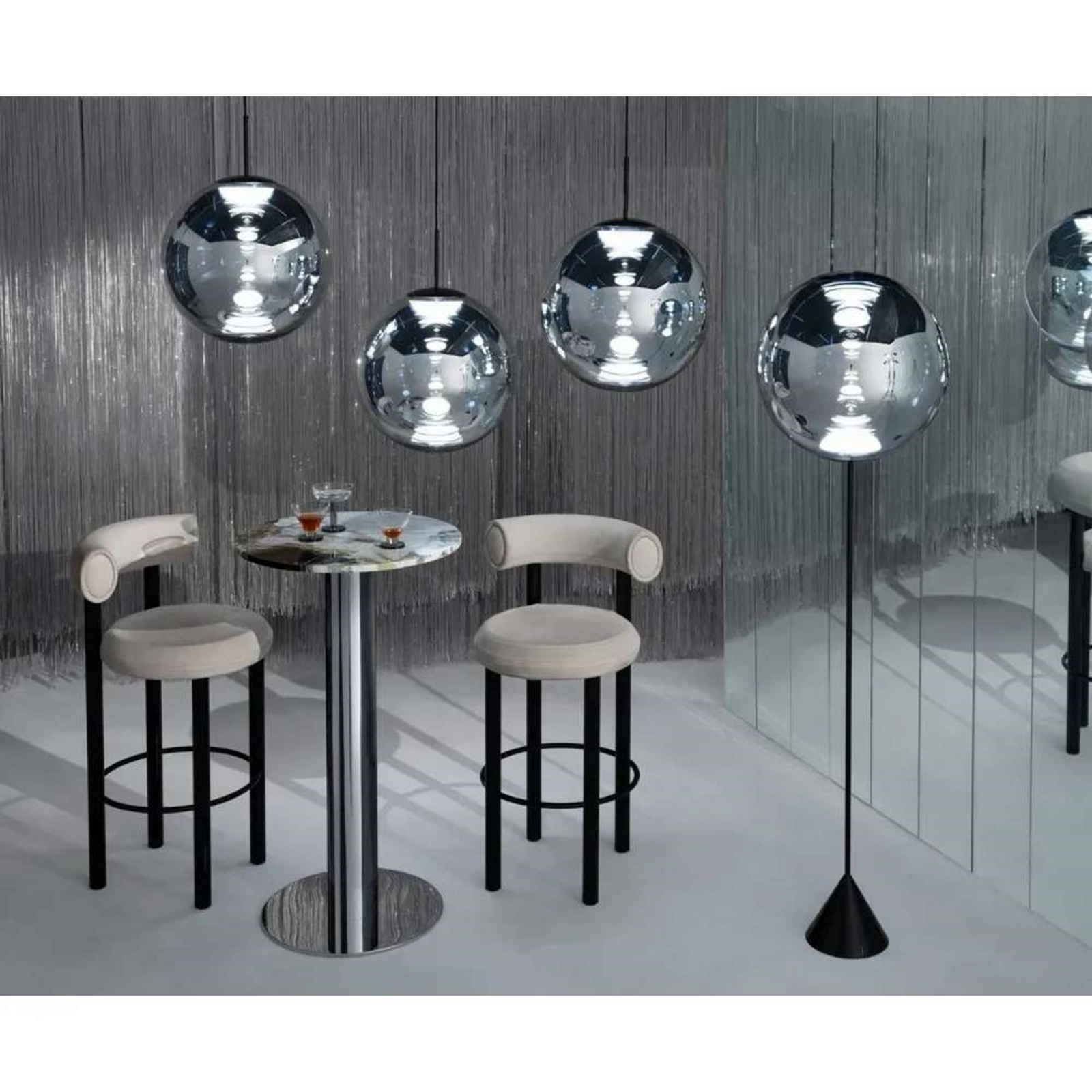 Globe Cone Slim Lampadar Silver - Tom Dixon