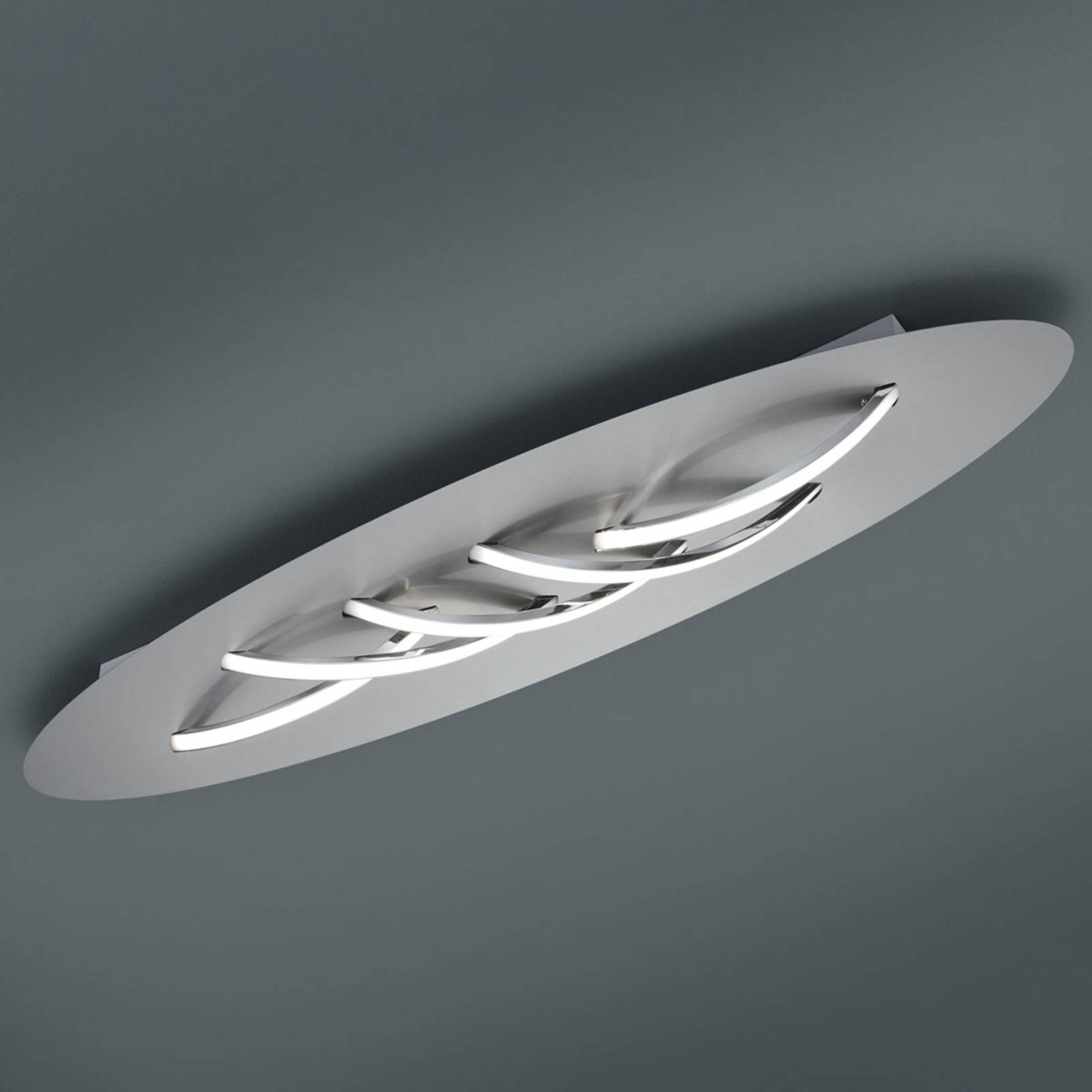 LED-Deckenleuchte Dolphin, nickel, 85 x 20 cm