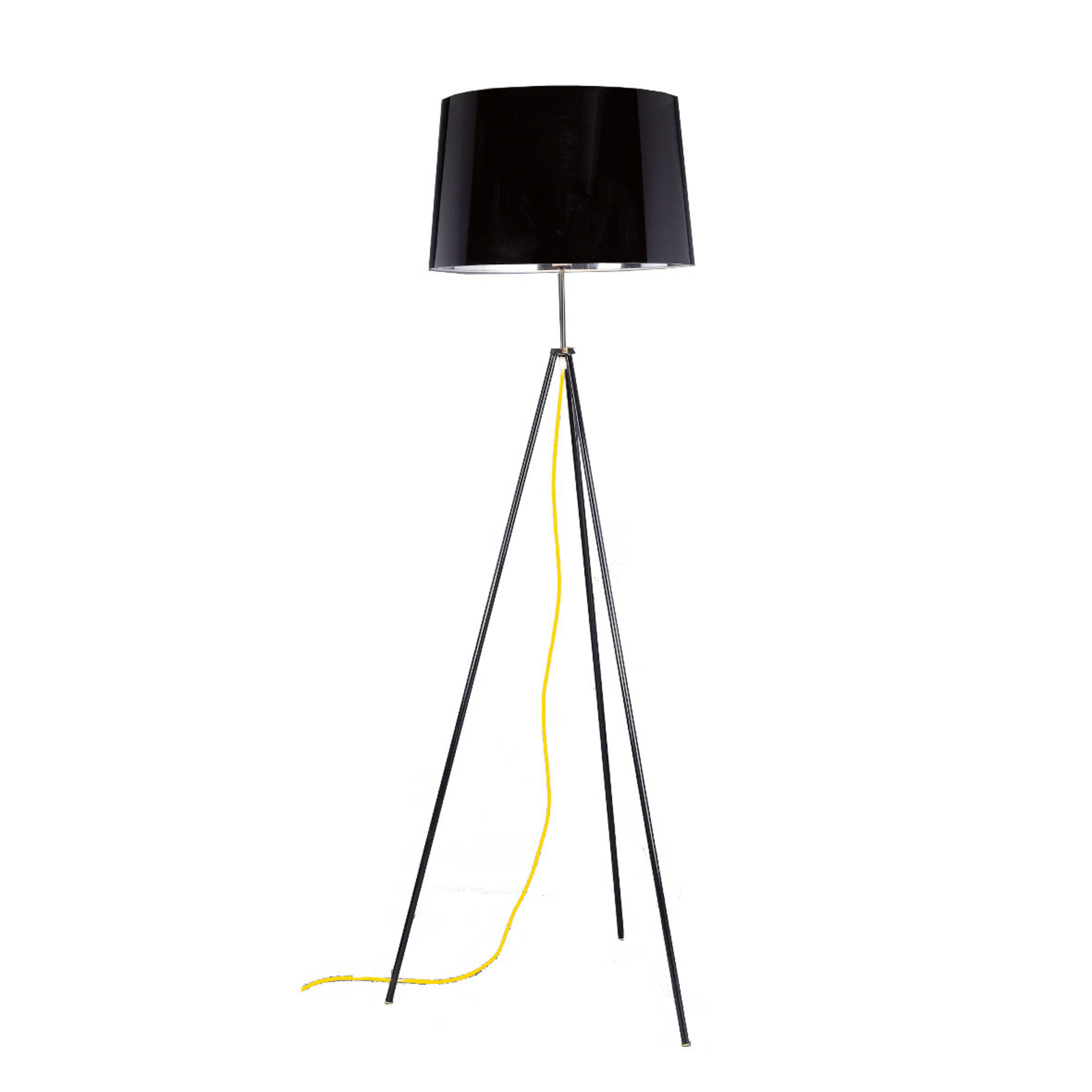 Aluminor Tropic stojací lampa černá, kabel žlutý