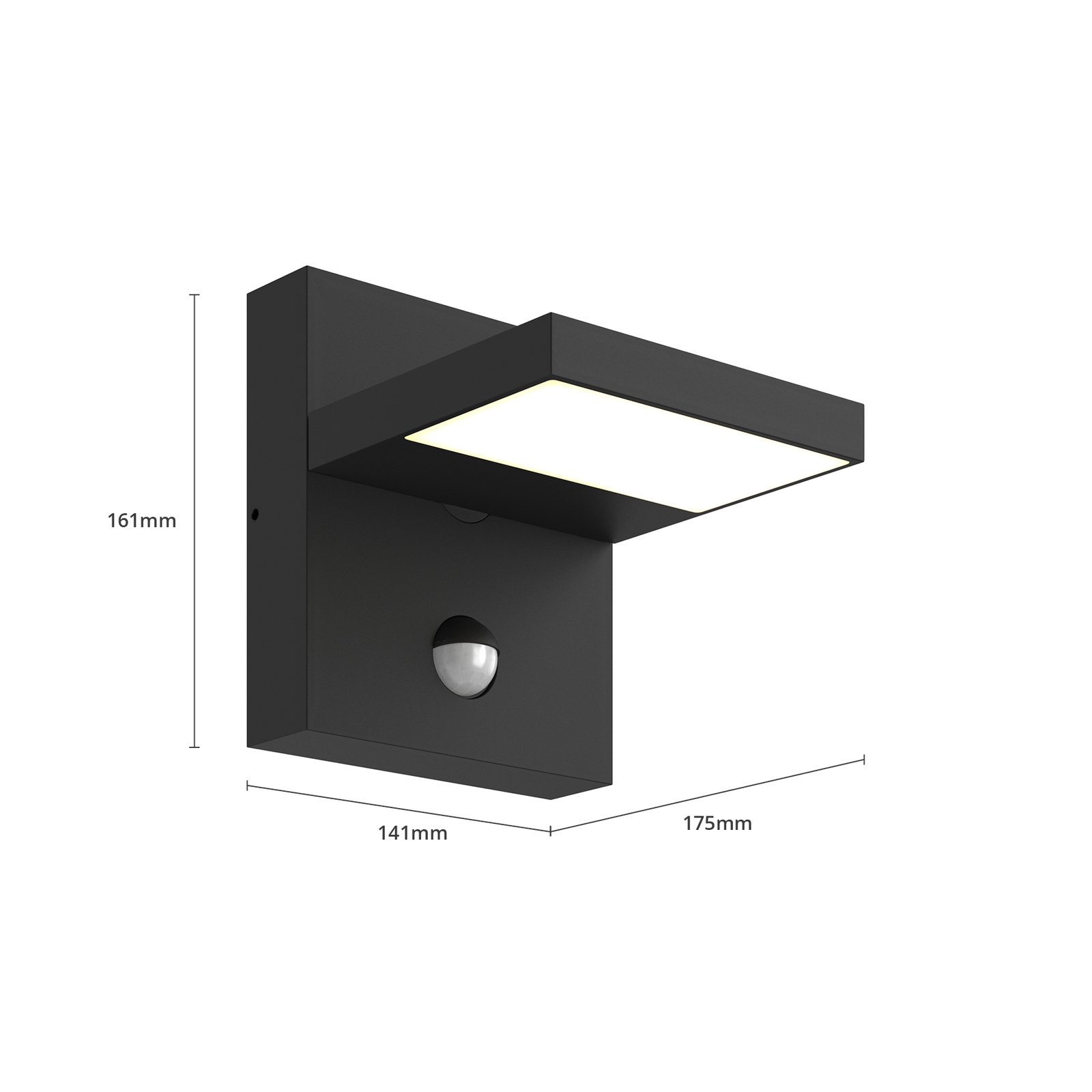Silvan LED outdoor wall lamp, dark grey, sensor Lights.co.uk