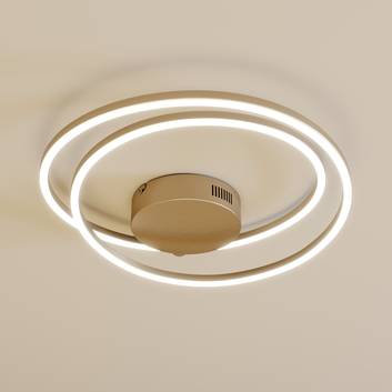Lindby Davian plafonnier LED, dimmable, nickel