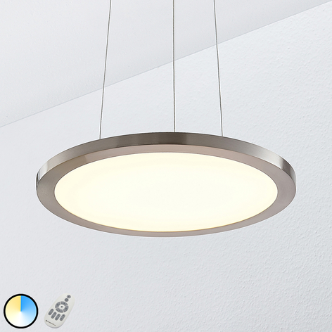 LED-Hängeleuchte Tess, 2.700-6.200K, 40 cm, chrom