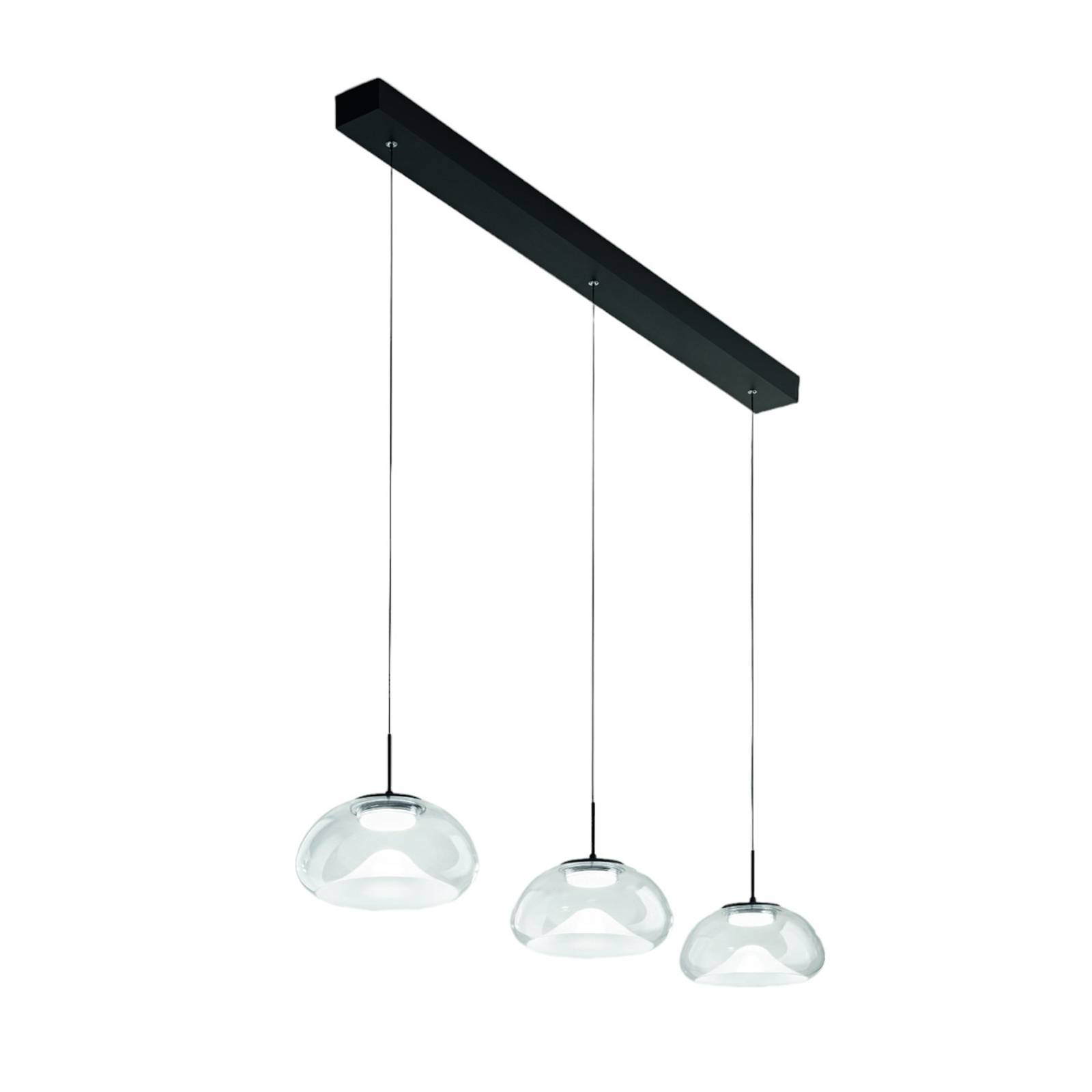 LED-Hängeleuchte Brena, transparent, 3-flammig, dimmbar, CCT