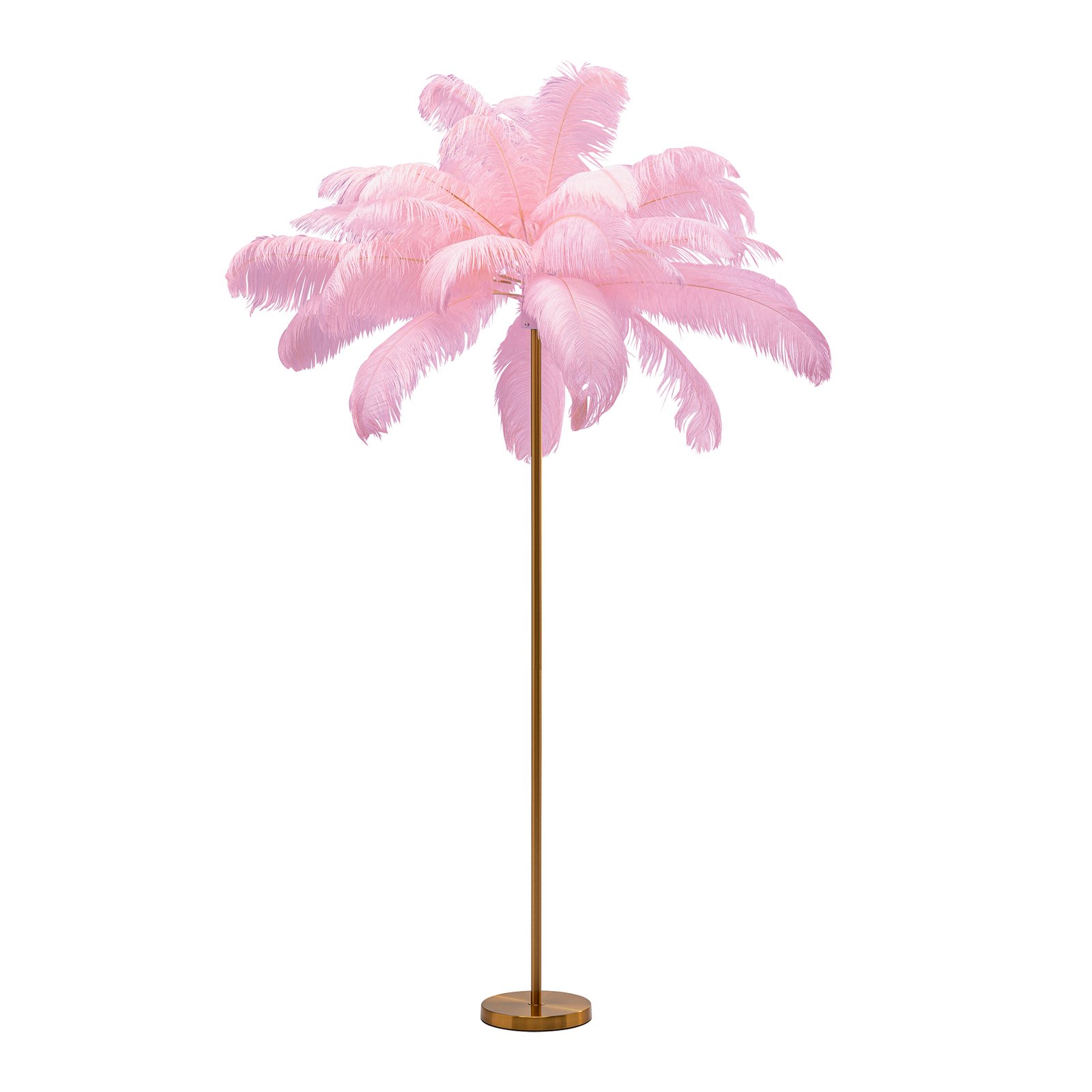 KARE Feather Palm stojacia lampa s perím, ružová