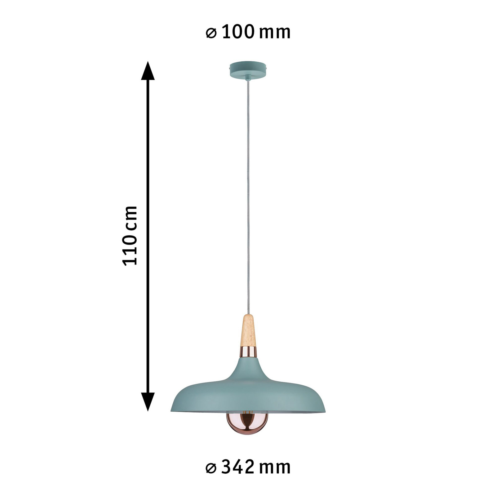 Luminária suspensa Paulmann Juna, 1 luz, Ø 34,2 cm