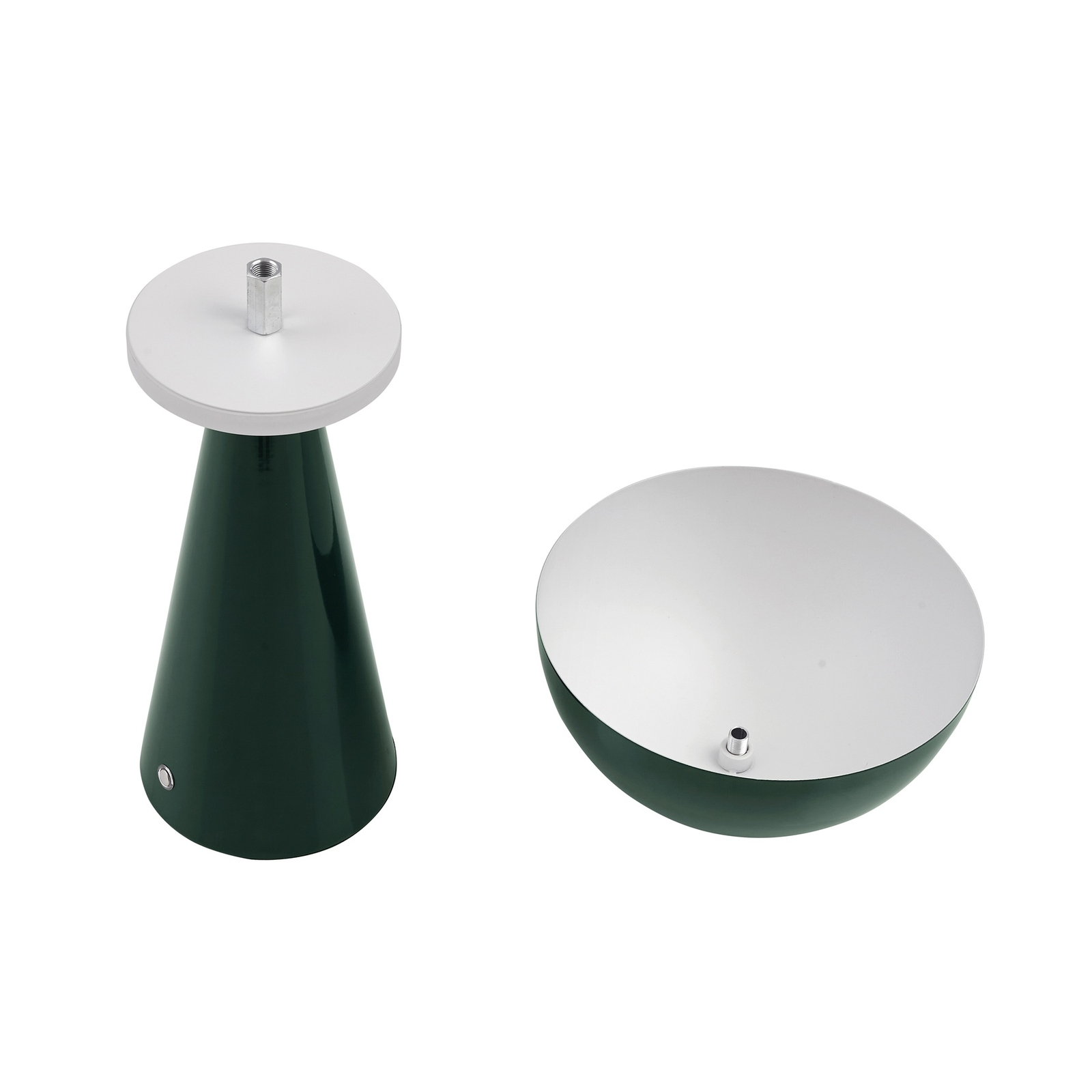 Lámpara de mesa Lindby LED recargable Nevijo, verde, Ø20 cm, USB, atenuador