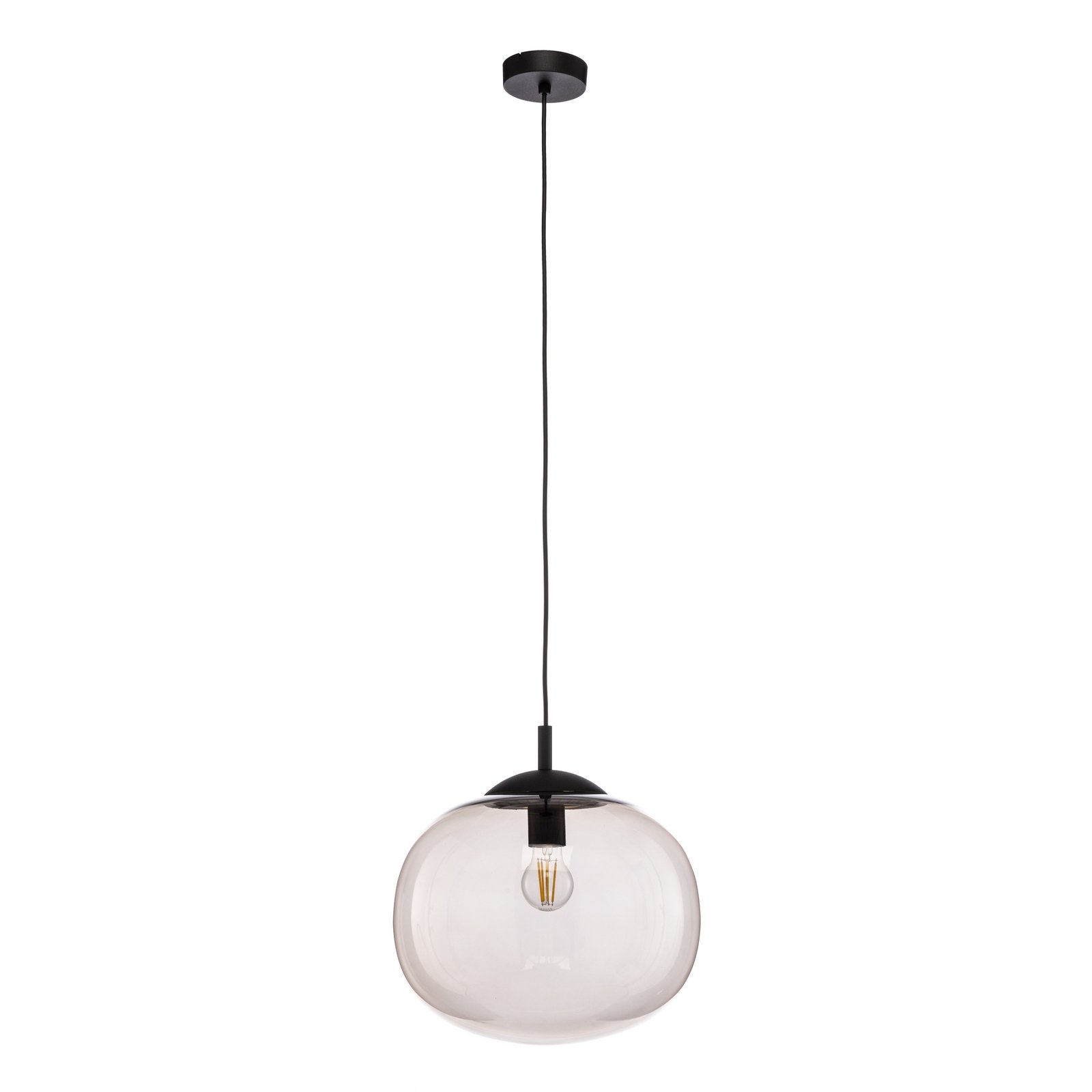 Viseća svjetiljka Vibe, smeđe-prozirno staklo, Ø 35 cm