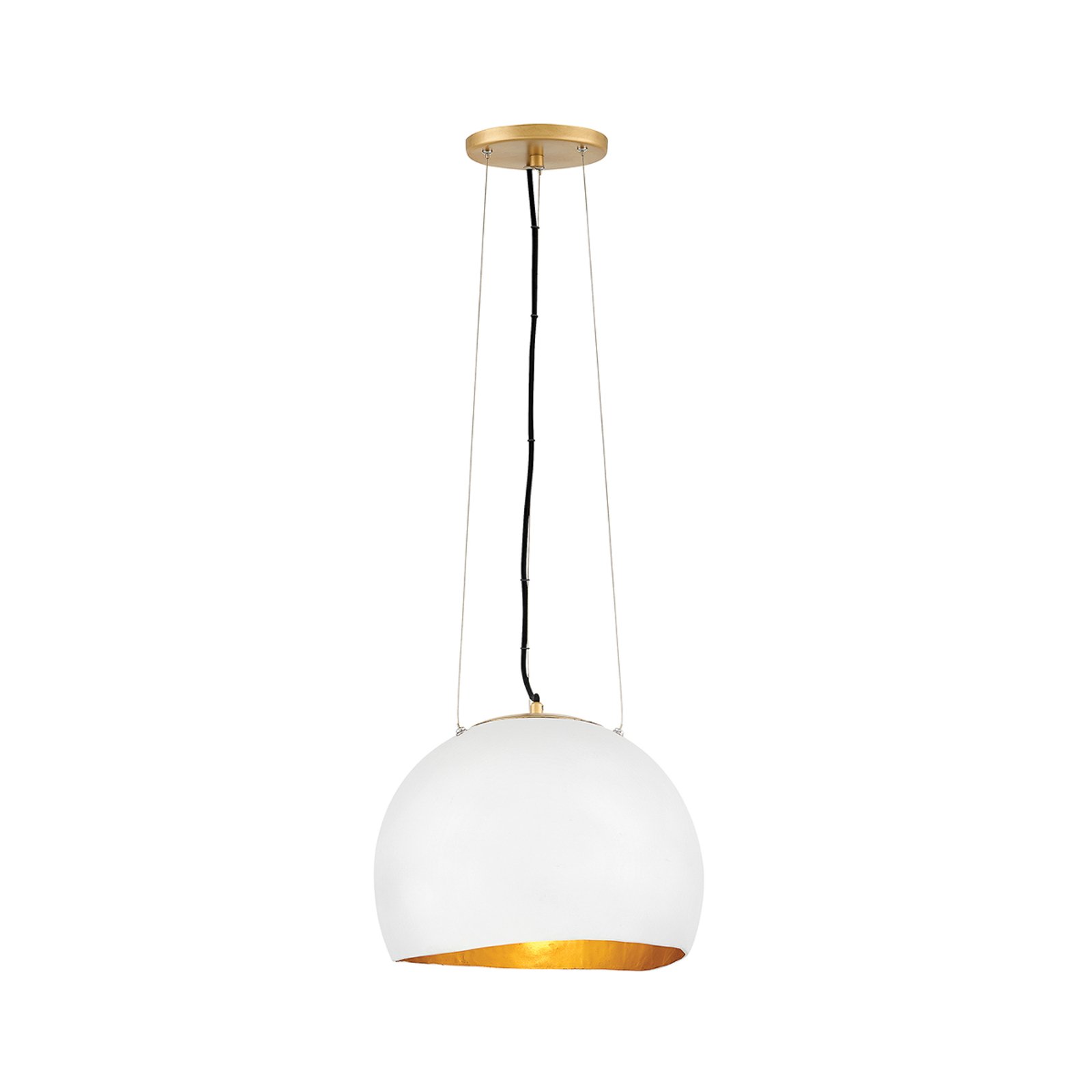 Hanglamp Nula, 1-lamp, mosselwit/goud