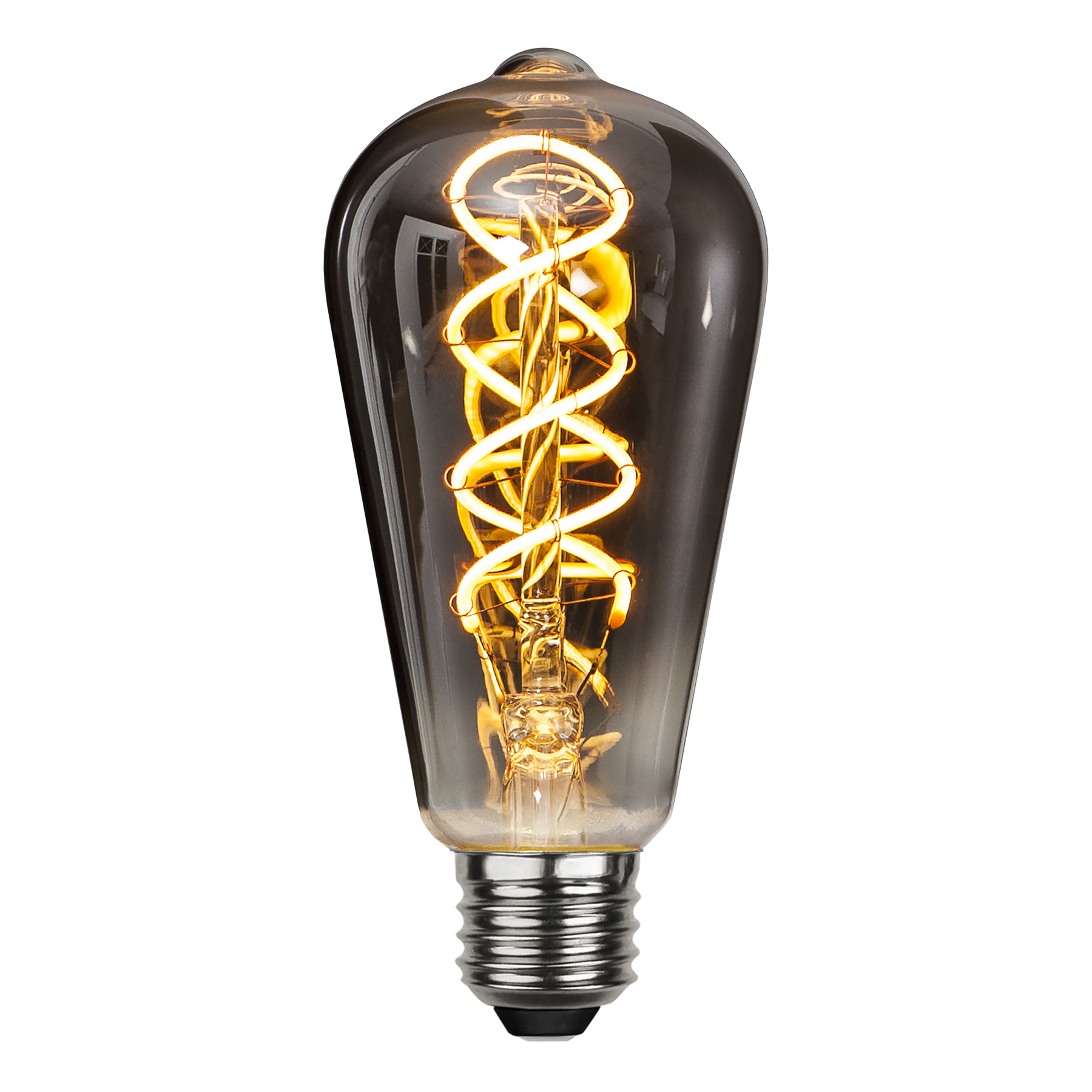 LED-Rustikalampe E27 ST64 2W Filament 2.100K rauch