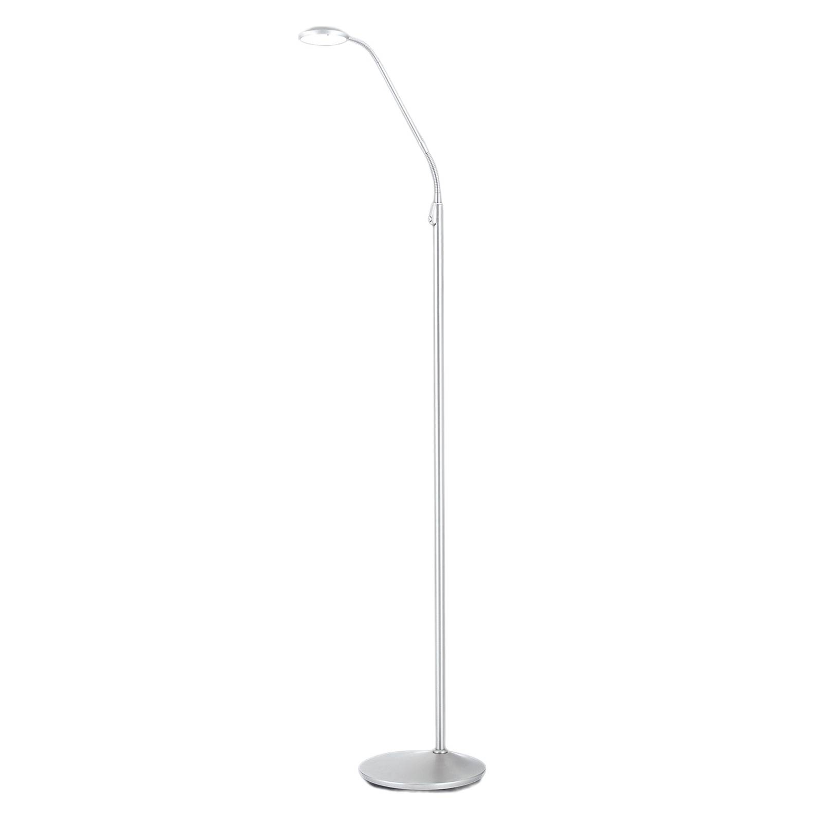 ORION Nickelfarbene LED-Stehleuchte Cobra 1fl
