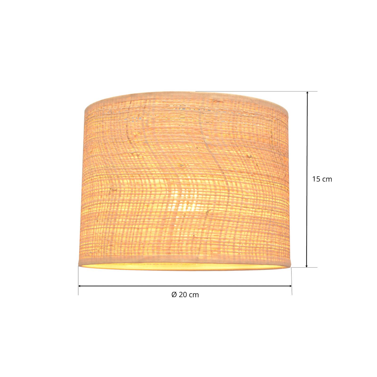 Klosz Abba E27 Ø20/wysokość 15cm, rattanowy