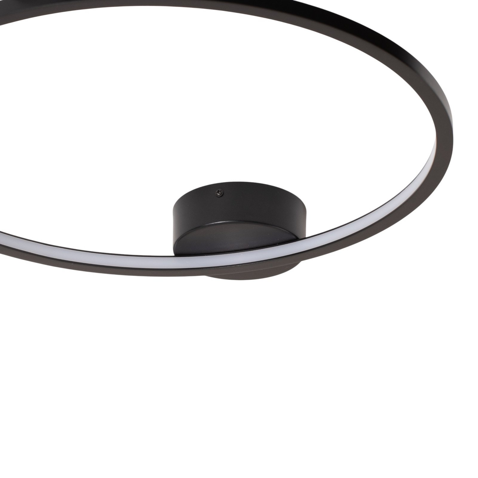 Saturno LED ceiling light, black, Ø 50 cm, metal, 4,000 K
