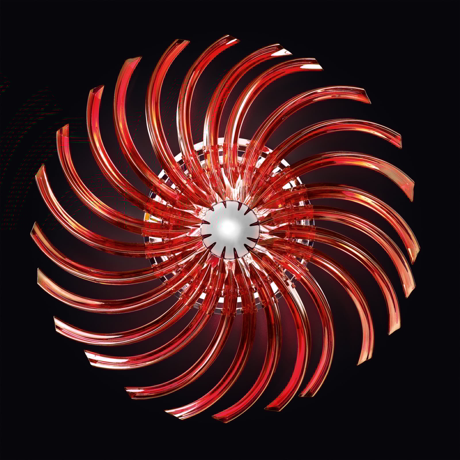 PATRIZIA VOLPATO RONDO red ceiling light made of Murano glass, for Living / Dining Room, Murano glass, metal, E27, 100 W, energy efficiency: E, H: 23 cm