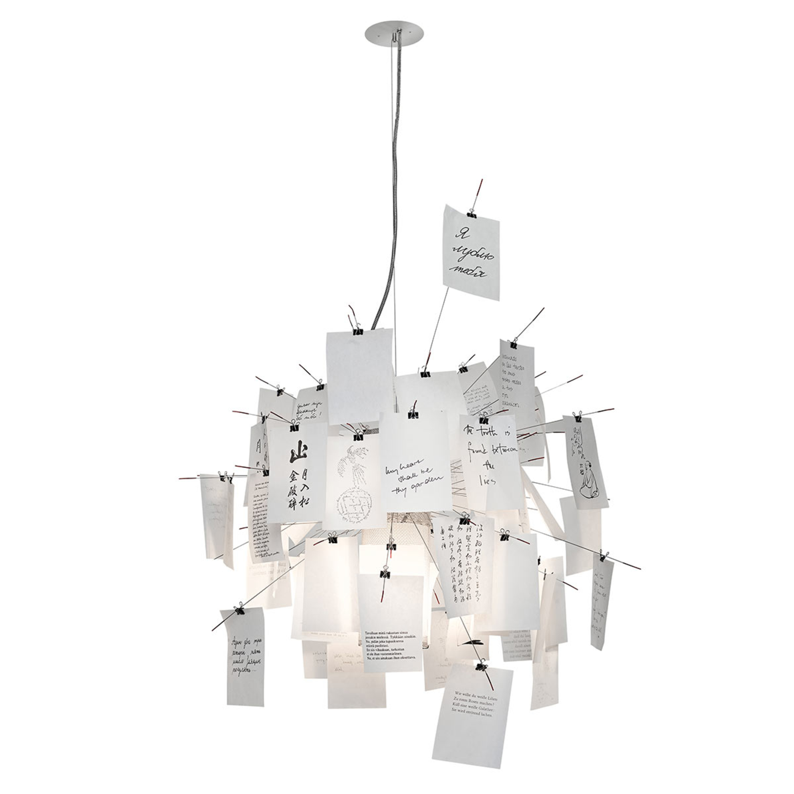 Customisable designer hanging lamp Zettel’z 6