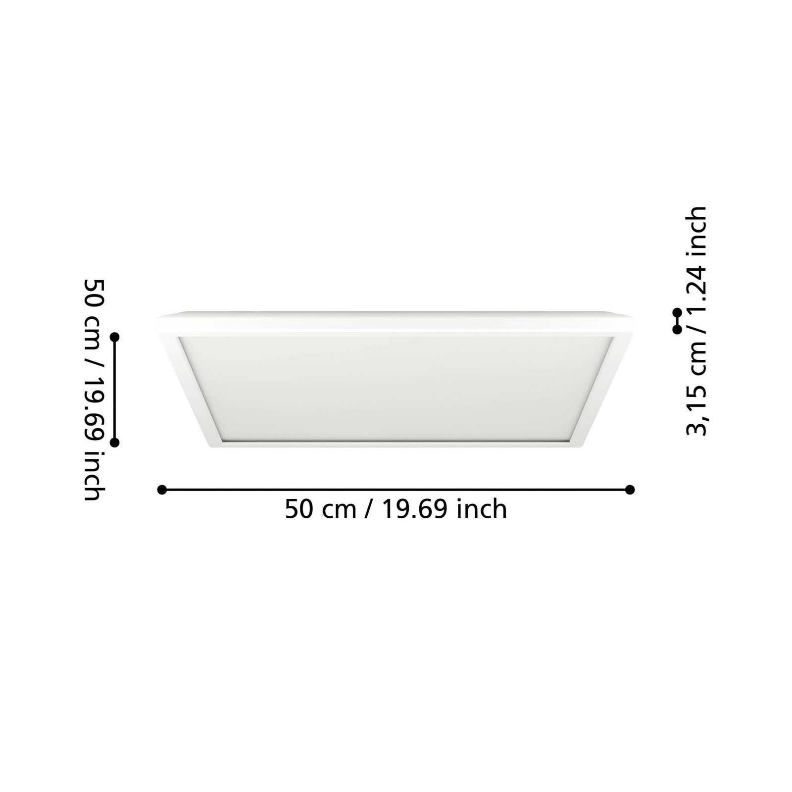 EGLO connect lámpara LED de techo Rovito-Z, blanco, 50 x 50 cm