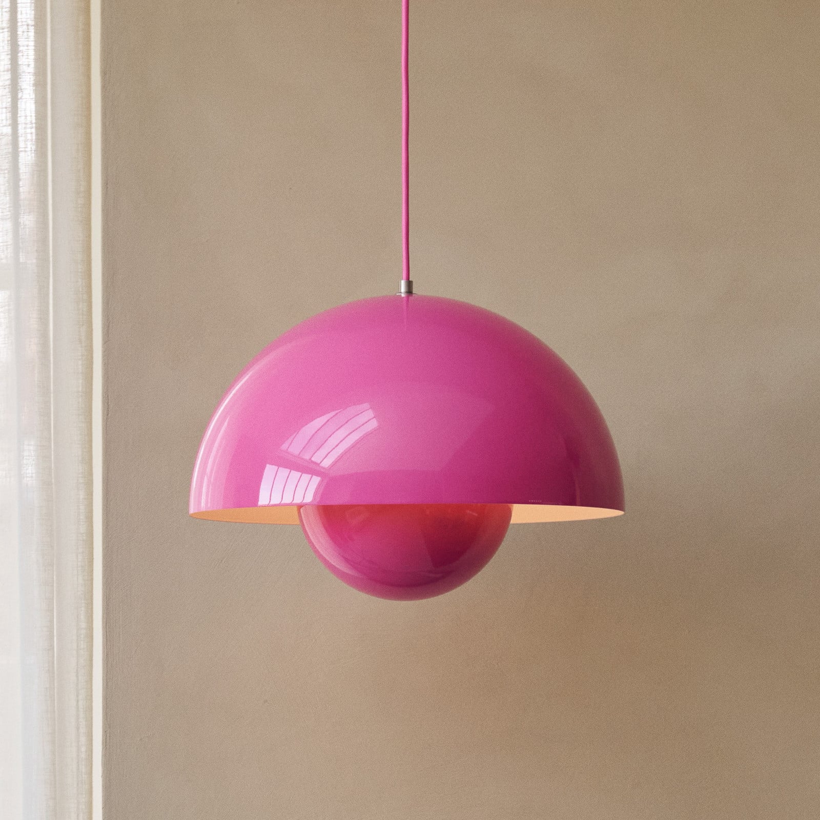 Flowerpot VP7 pendellampe Tangy Pink &Tradition - Stue - Design - Metal - Med én lyskilde