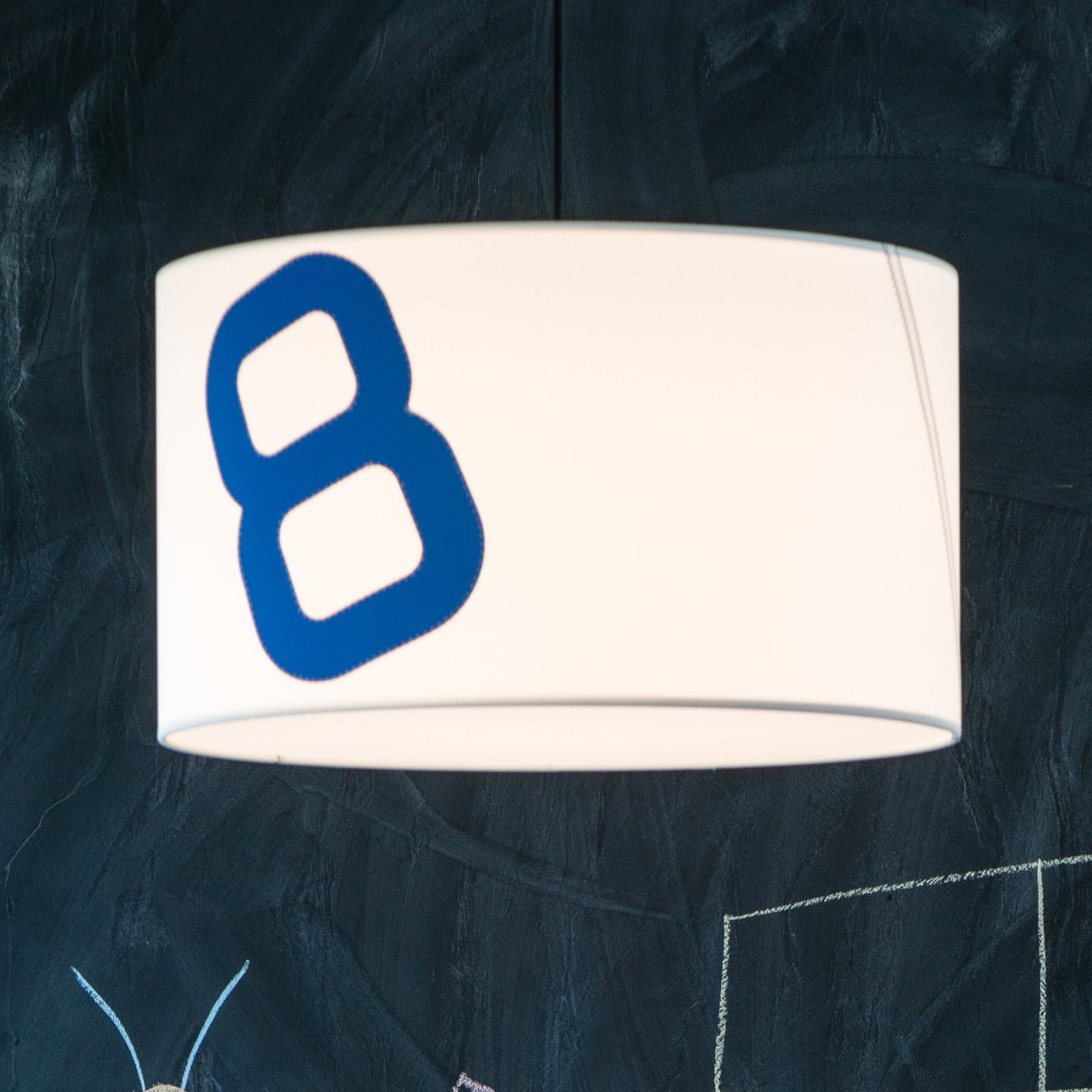 Home harbour pendant light made of canvas with number