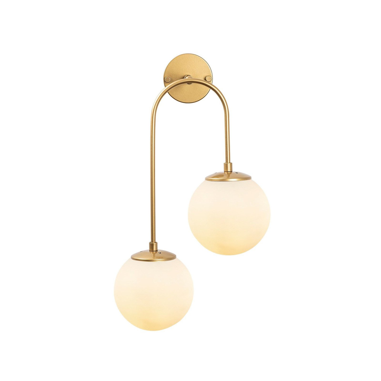 Wandlamp Jewel 10585 goudkleurig, opaalglas 55 x 30 cm 2-lamps.