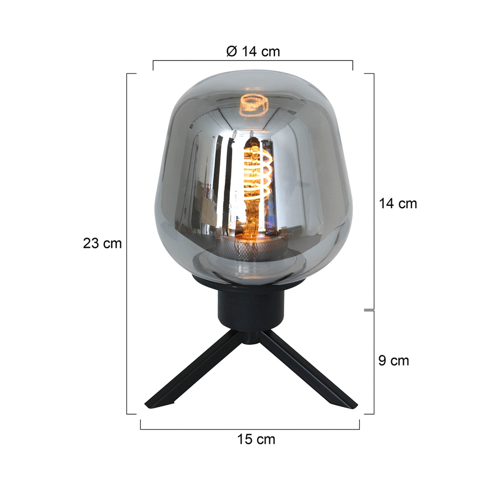 Reflexion table lamp, diameter 15 cm, height 23 cm